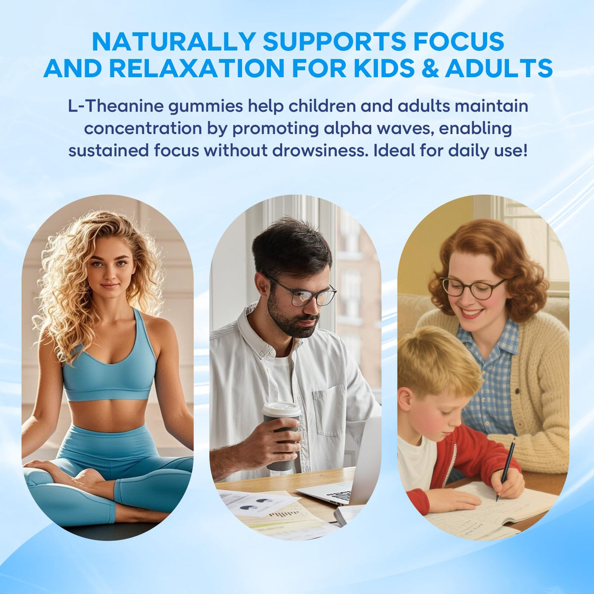 L-Theanine Gummies with Ashwagandha, GABA, 5-HTP, Magnesium Glycinate, Raspberry, 60 Count Y305