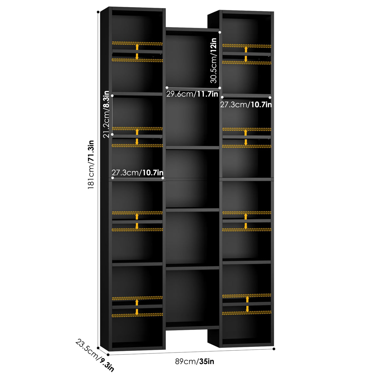71'' H Black 21 Cube Bookshelf C5453