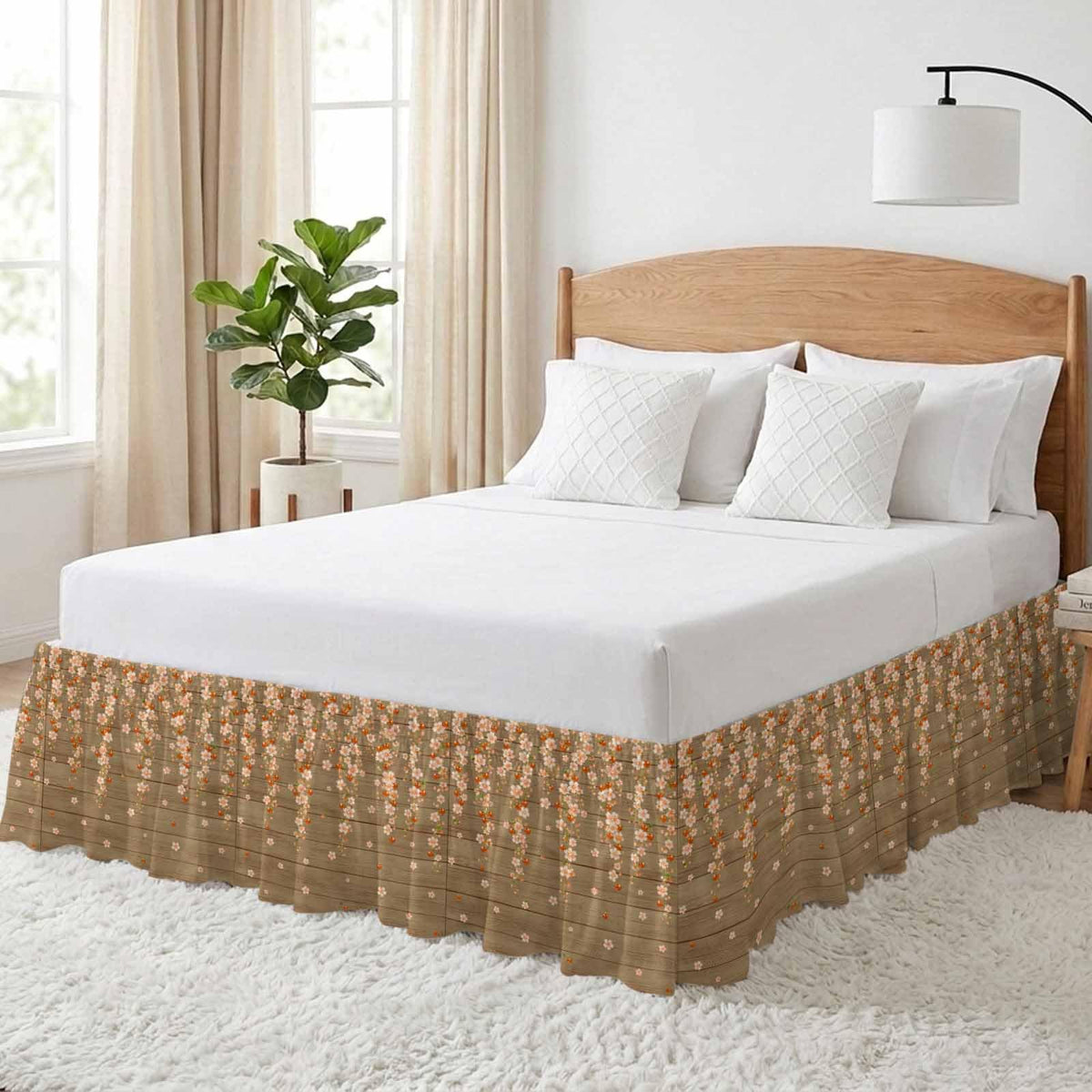 Ruffle Wrap Around Bed Skirt California King 18" Drop H598
