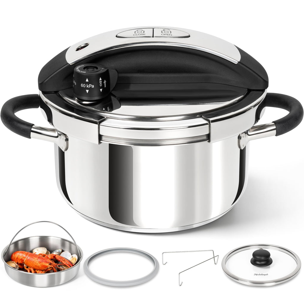 3.2QT Stainless Steel Stovetop Pressure Cooker Q295108