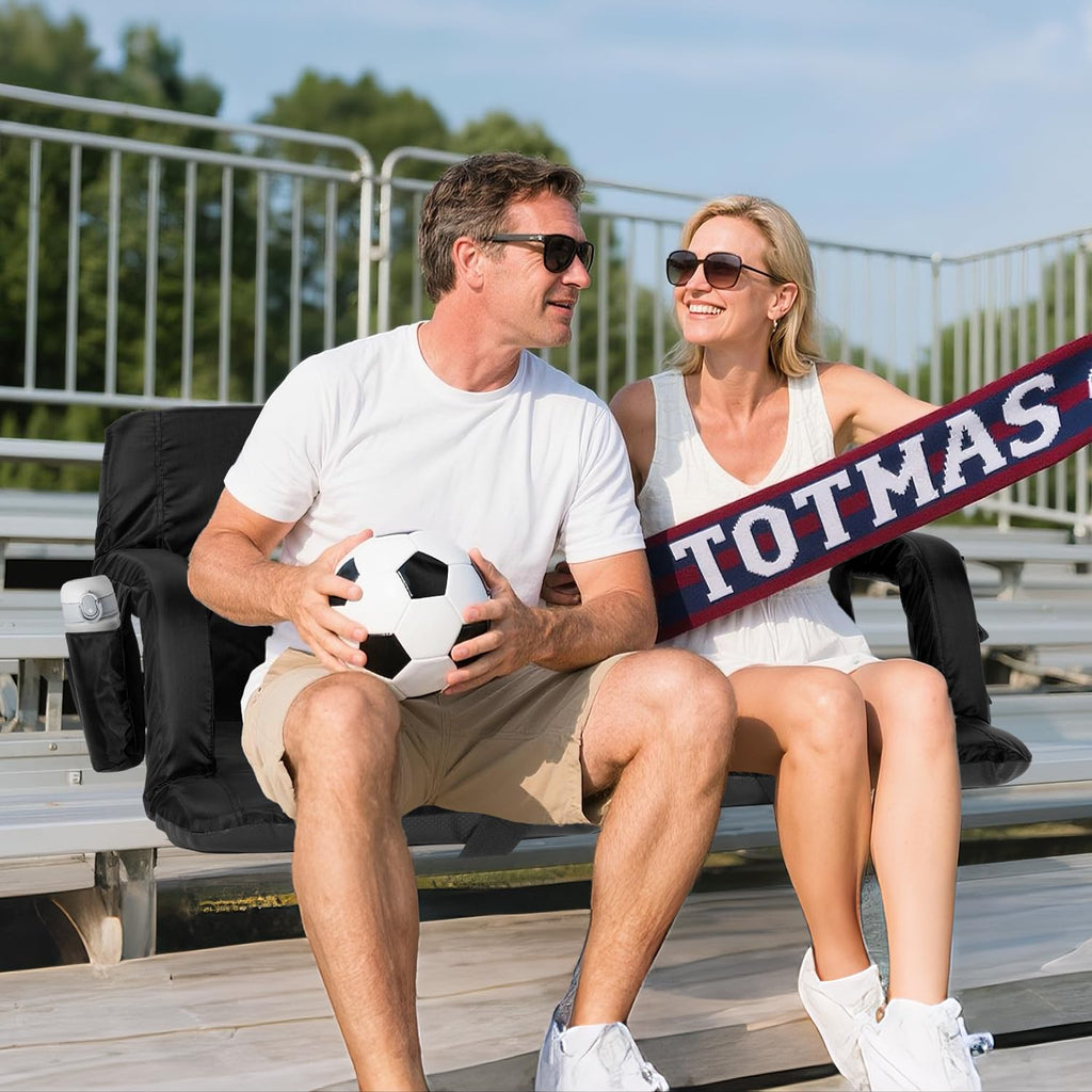 Stadium Seats with Back Support 2.5'' Thick Cushion 6 Adjustable Angle Bleacher Seat with Armrest R460