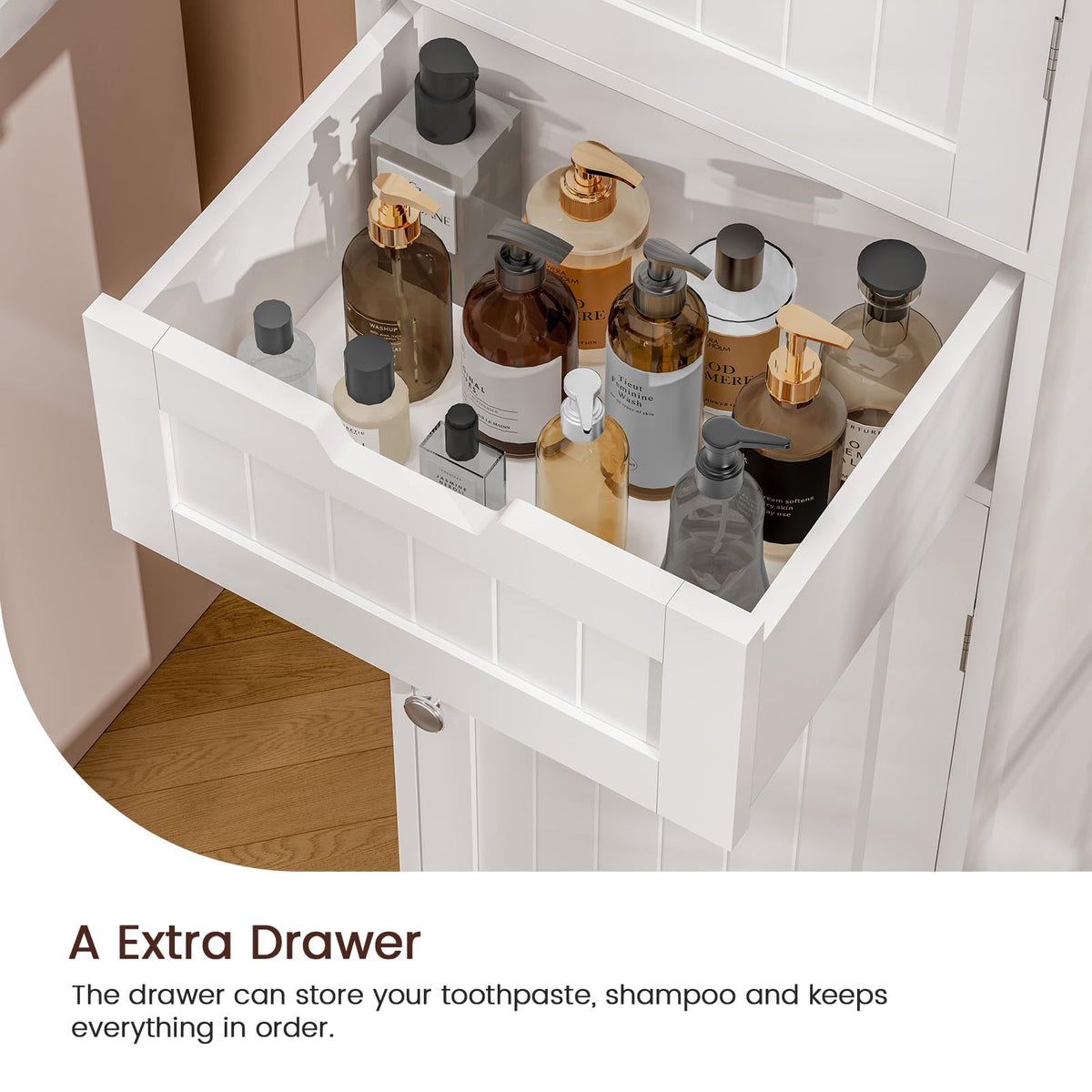 66.9" Tall Bathroom Storage Cabinet with 2 Doors & 1 Drawer W8948