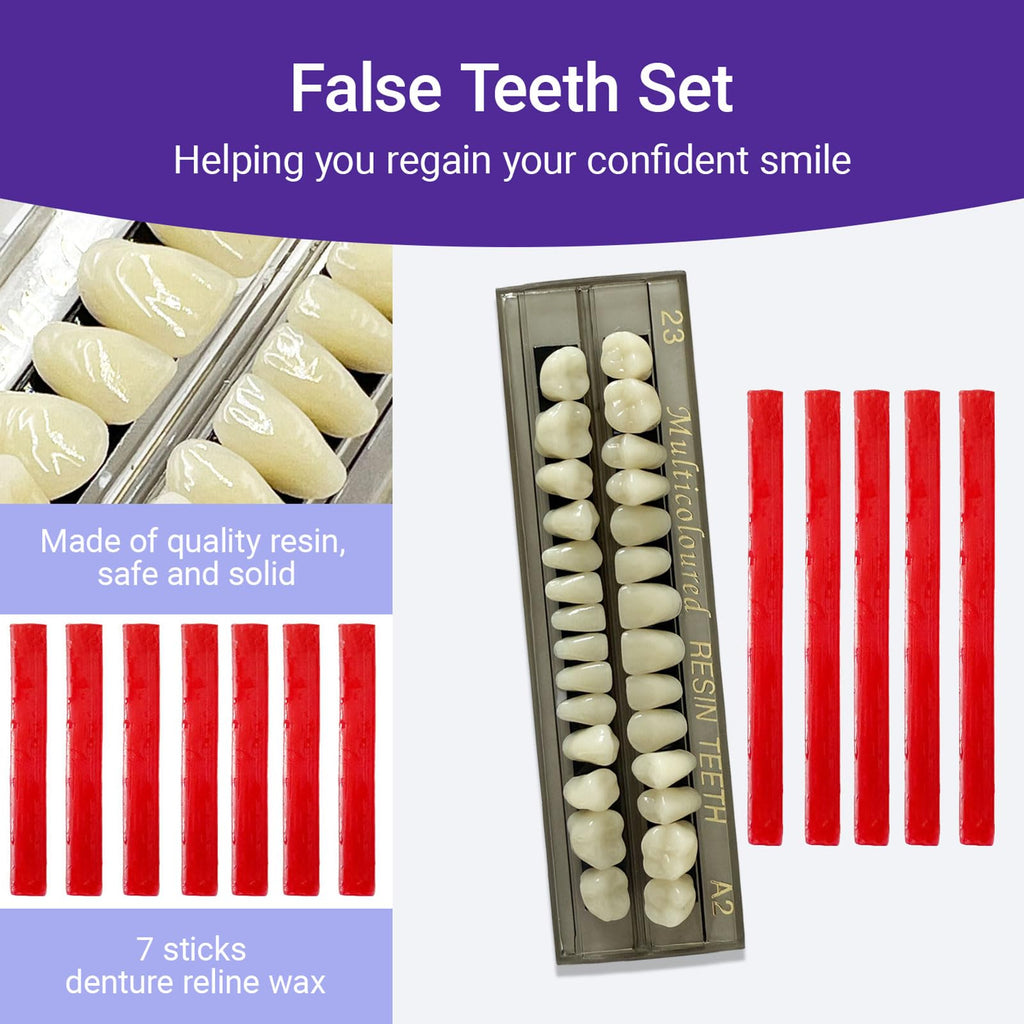 28 Pcs False Teeth Dentures Repair Kit E299