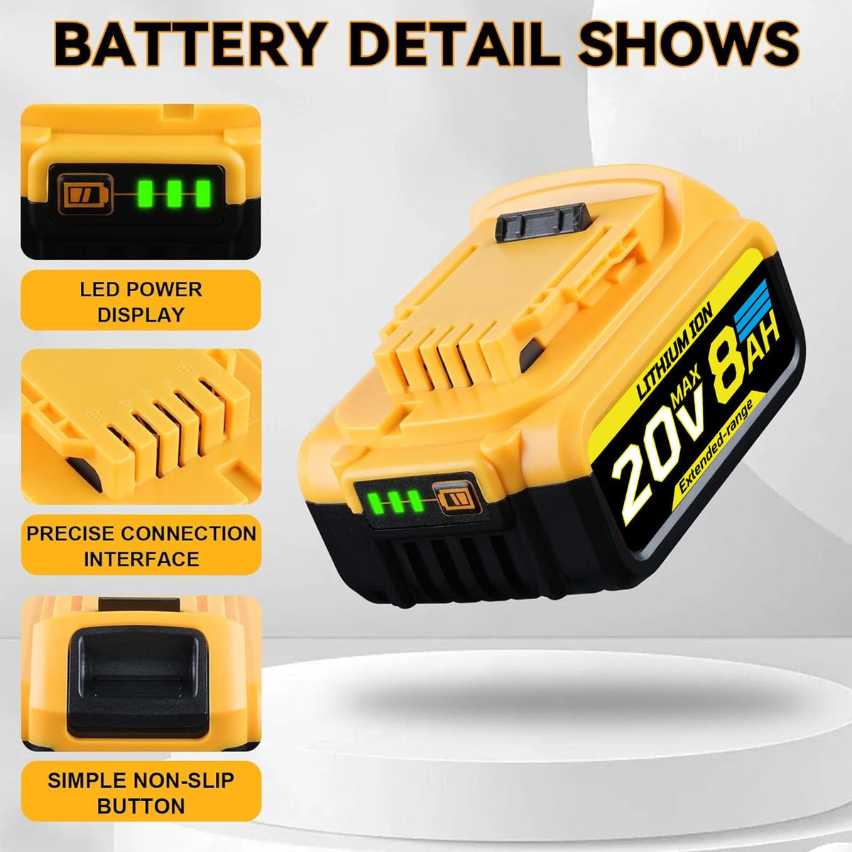8.0Ah 20V Replacement Battery W9586