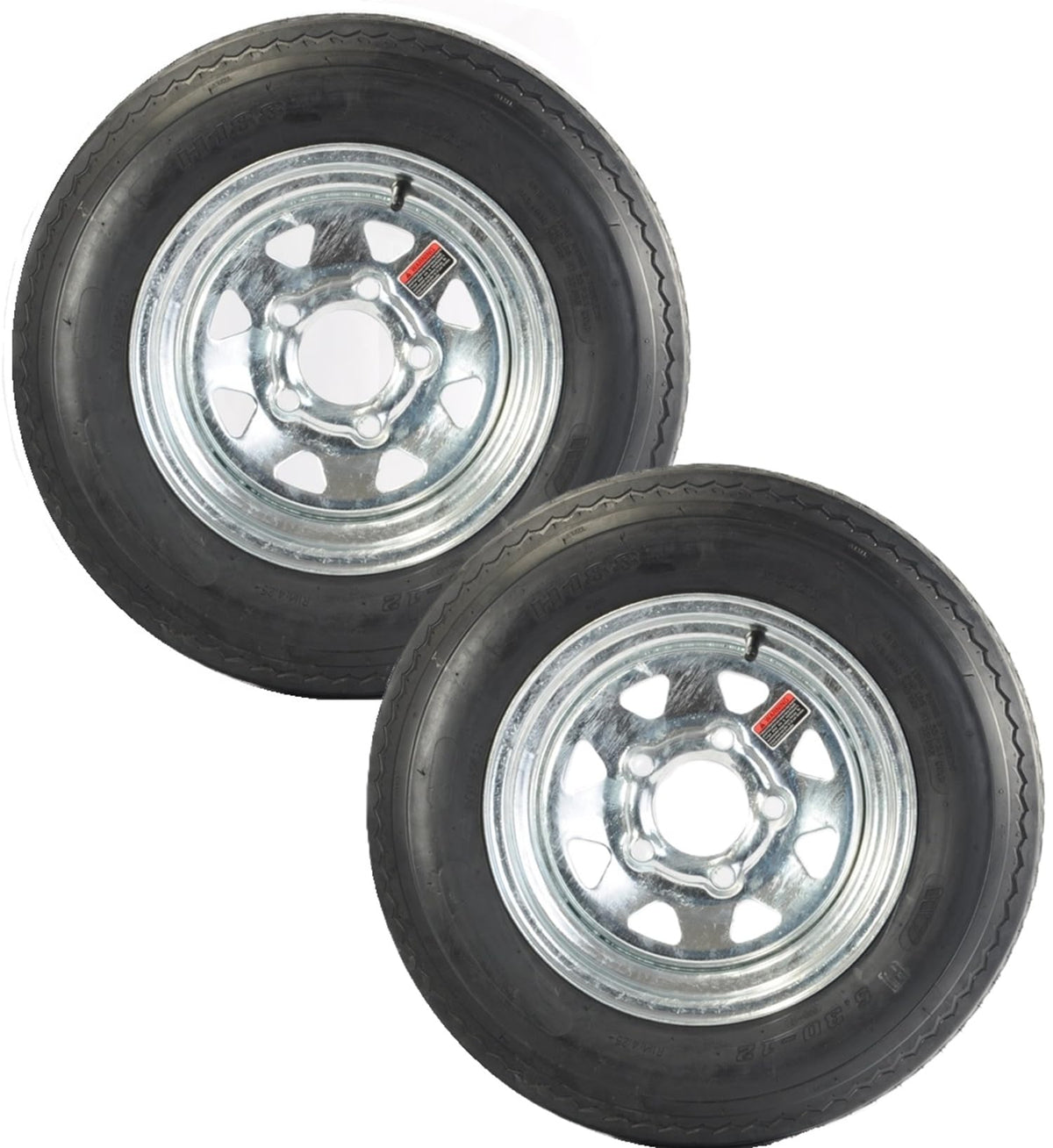 2-Pack 12 Inch Trailer Tire Rim Assembly I2237