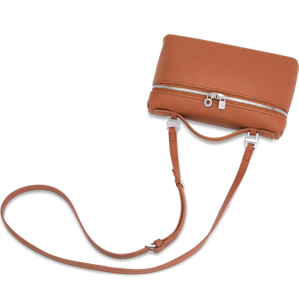 Small Genuine Leather Top-Handle Bag Y5939