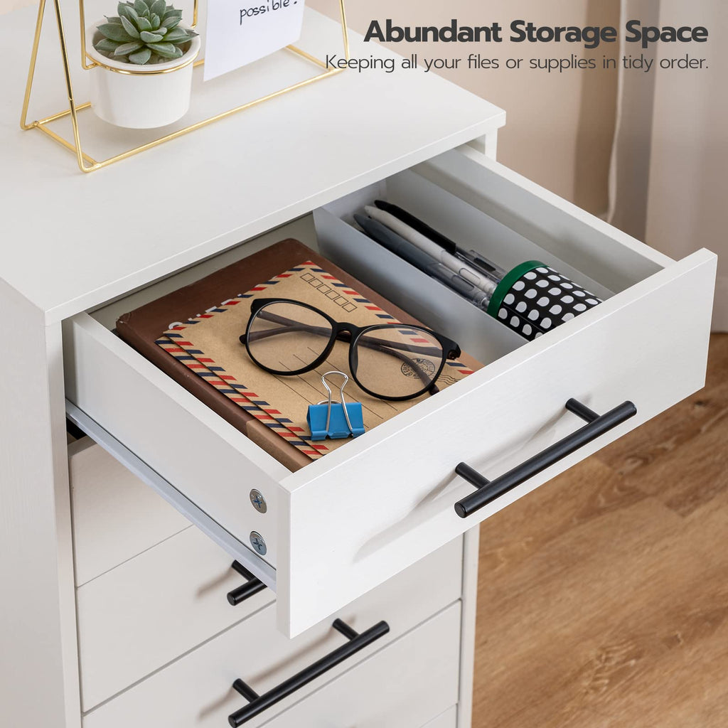 White 7 Drawer Wood File Cabinet X30088