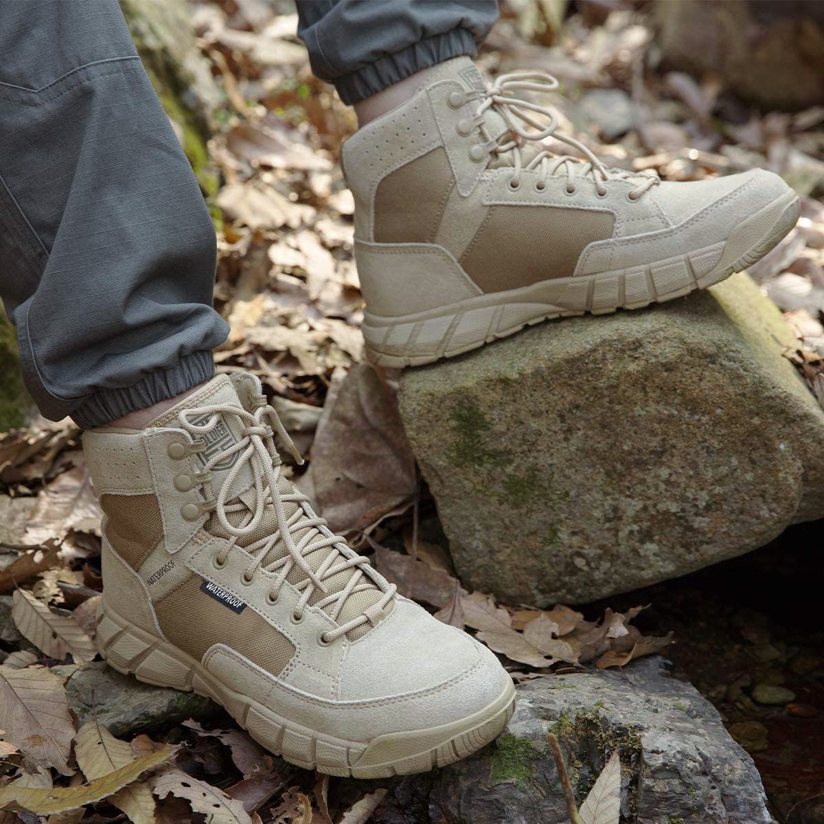 Men's 6 Inches Lightweight Waterproof Suede Leather Work Boots X1214