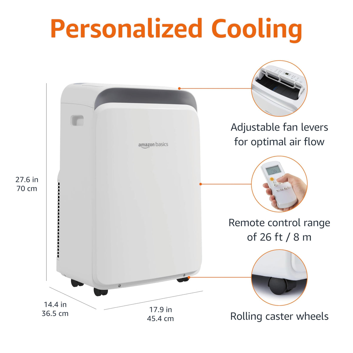 3-In-1 Portable Air Conditioner with Remote, 10000 BTU, White T766