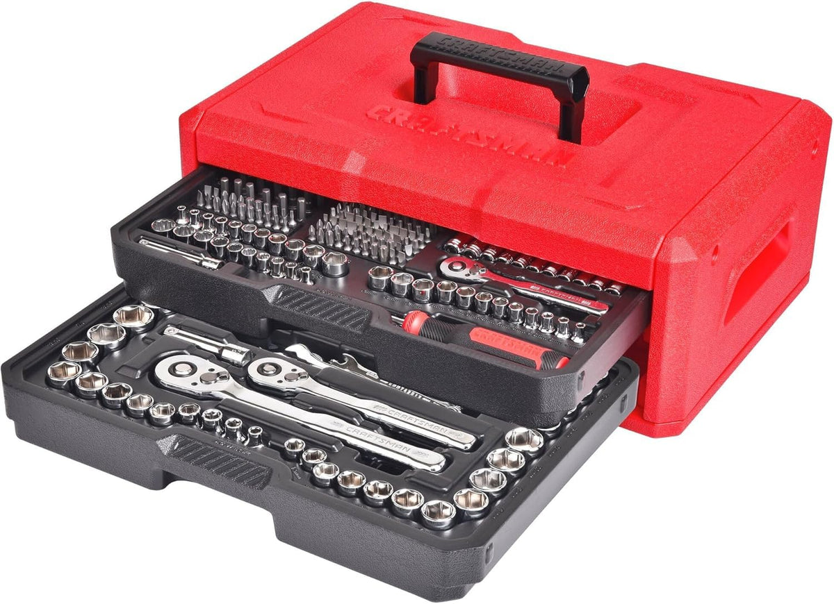 256-Piece Mechanics Hand Tool and Socket Set with 2-Drawer Tool Box E31948