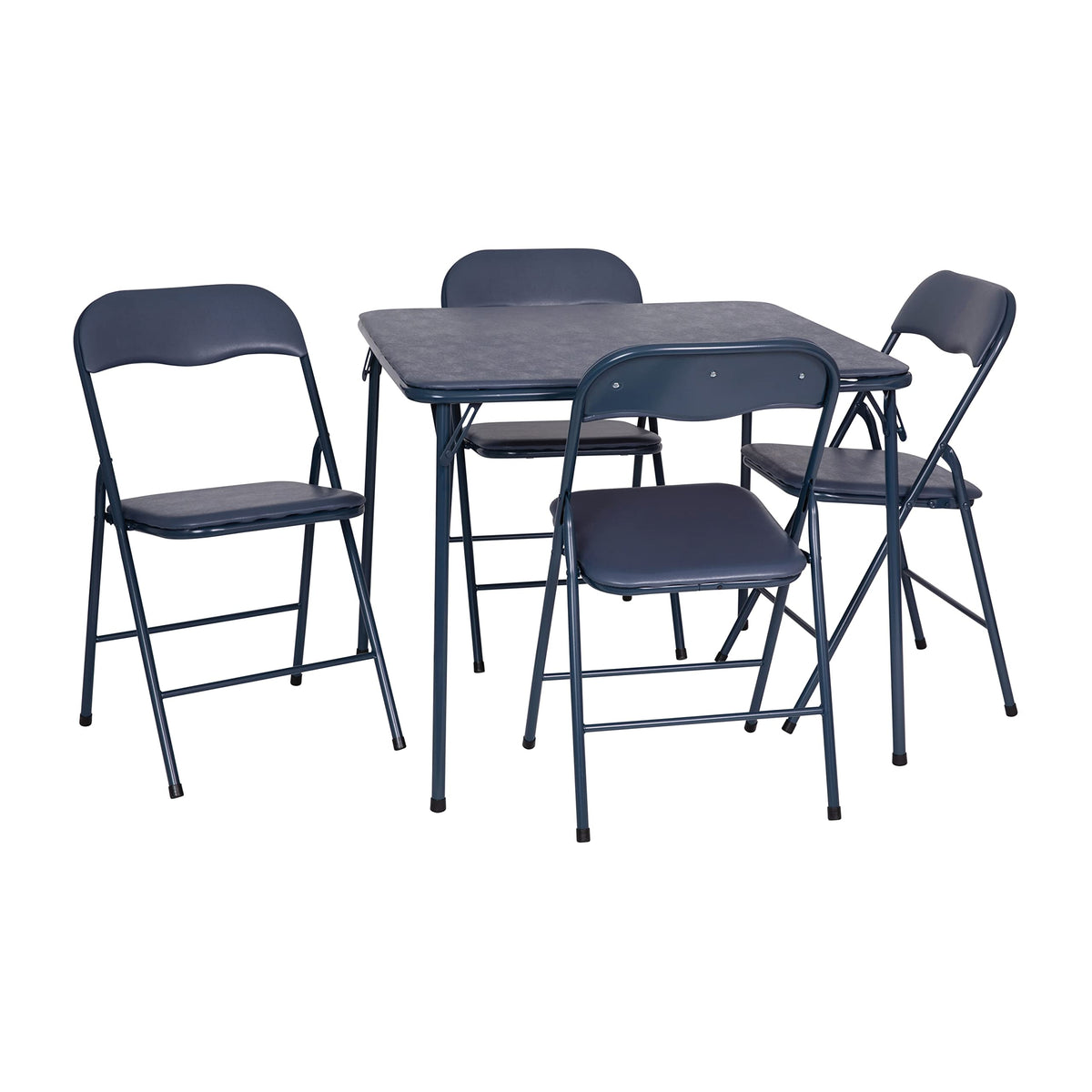 Navy Square Folding Card Table and Chairs Set B898901