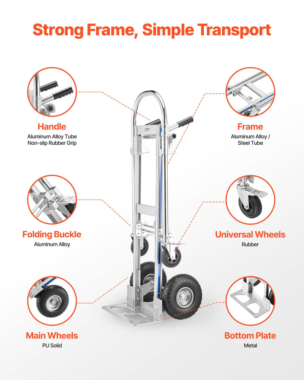 2 in 1 Convertible Hand Truck Dolly 1000 lbs Q348233