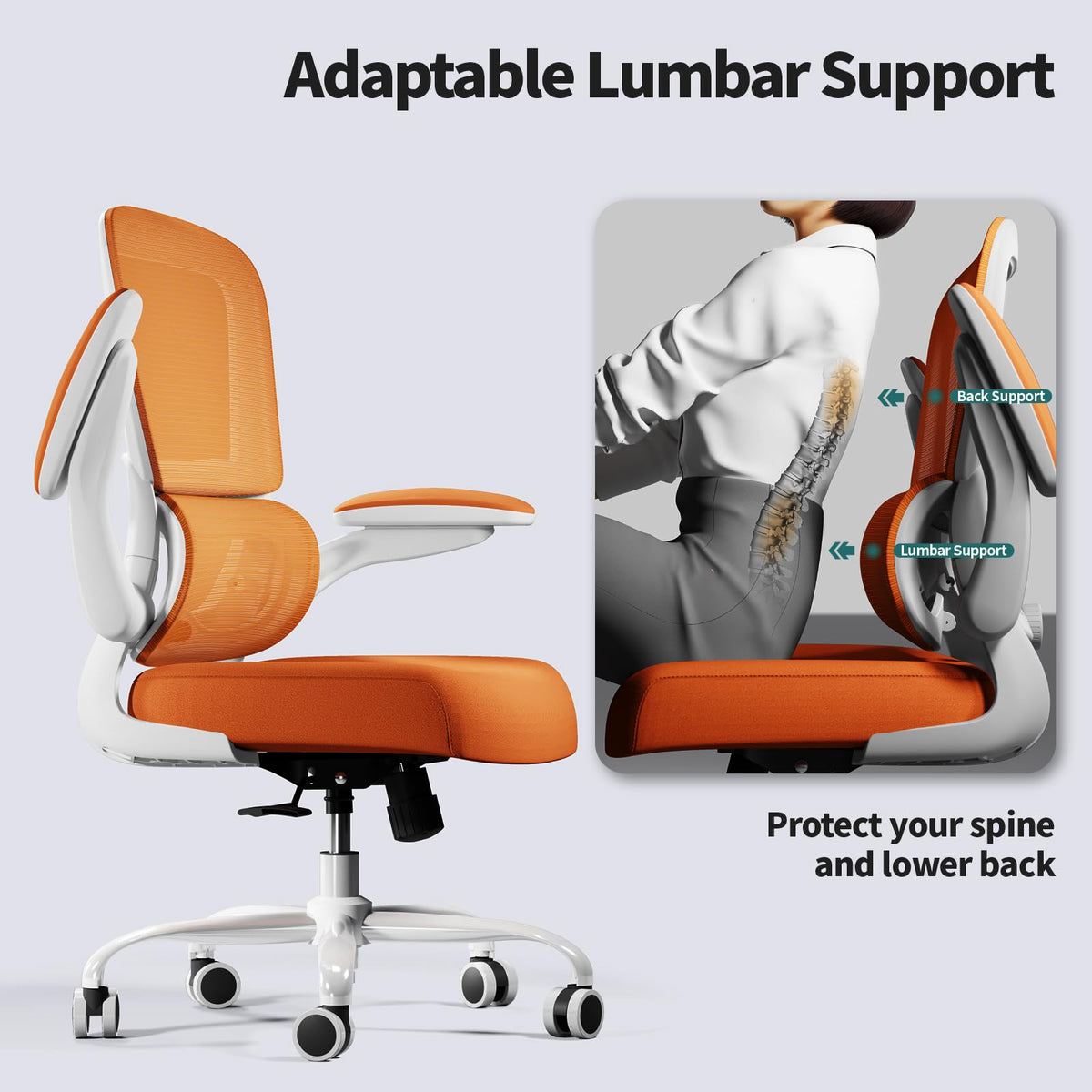 Orange Ergonomic Mesh Office Chair W166