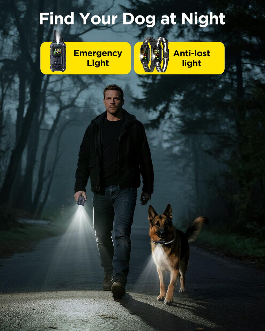 2 Dogs Dog Training Collar with Remote, 4 Training Modes, IP67 Waterproof T7915