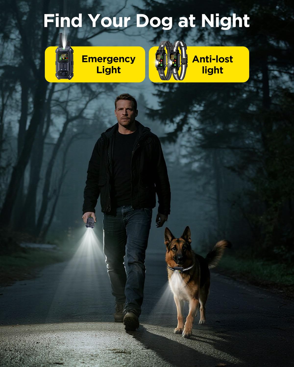 2 Dogs Dog Training Collar with Remote, 4 Training Modes, IP67 Waterproof T7915