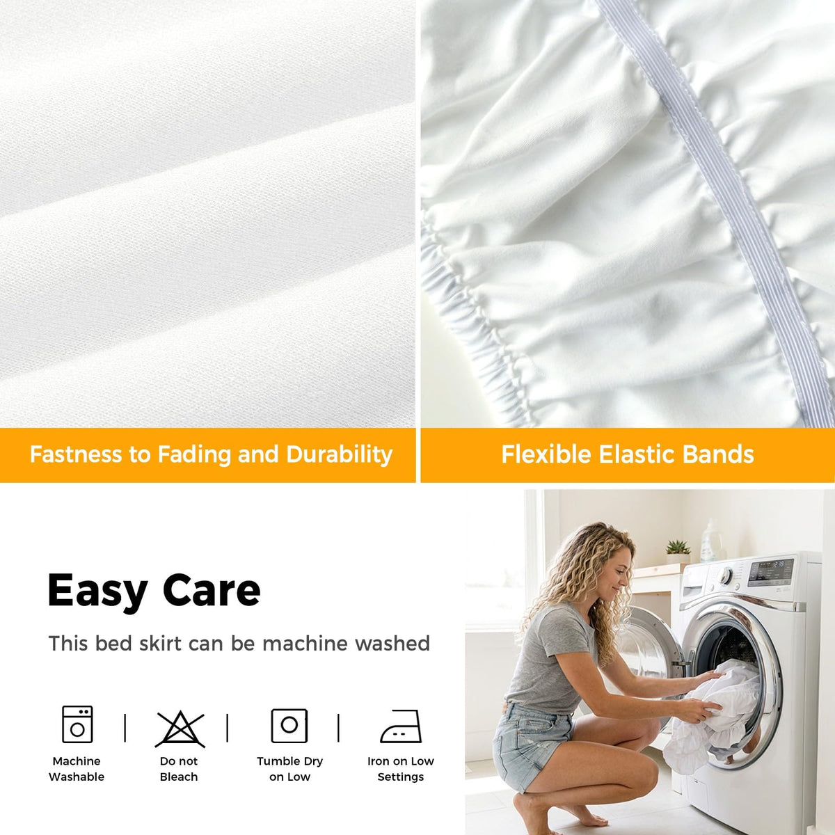 Ruffle Wrap Around Bed Skirt California King 18" Drop H598