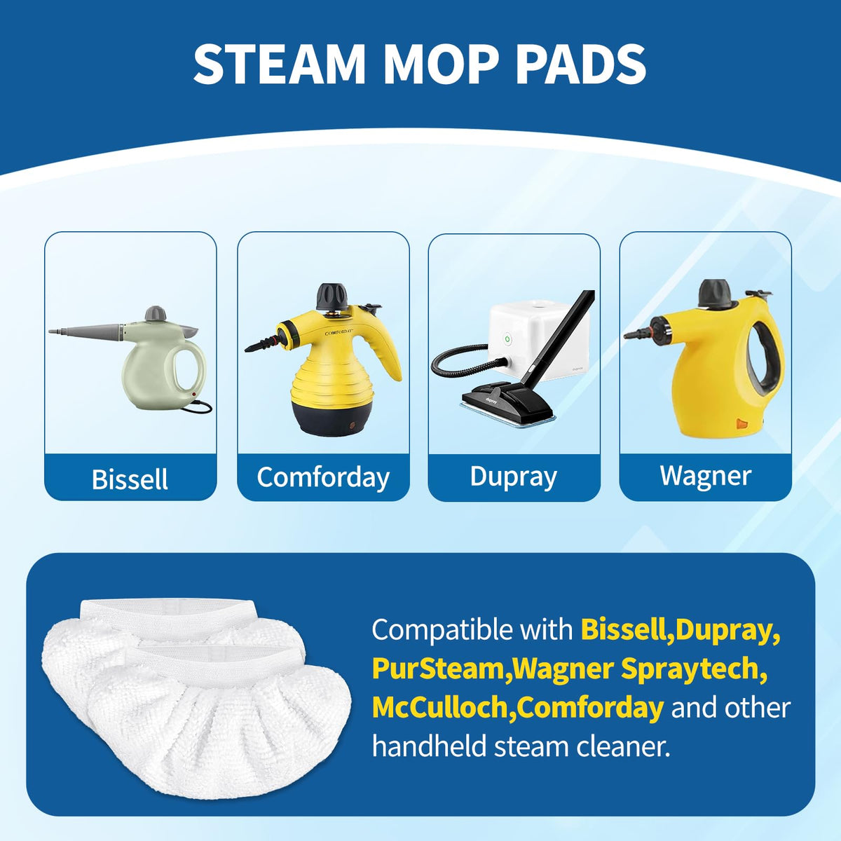 16-Pack Universal Microfiber Cloths, Handheld Steam Cleaner Attachments K3225