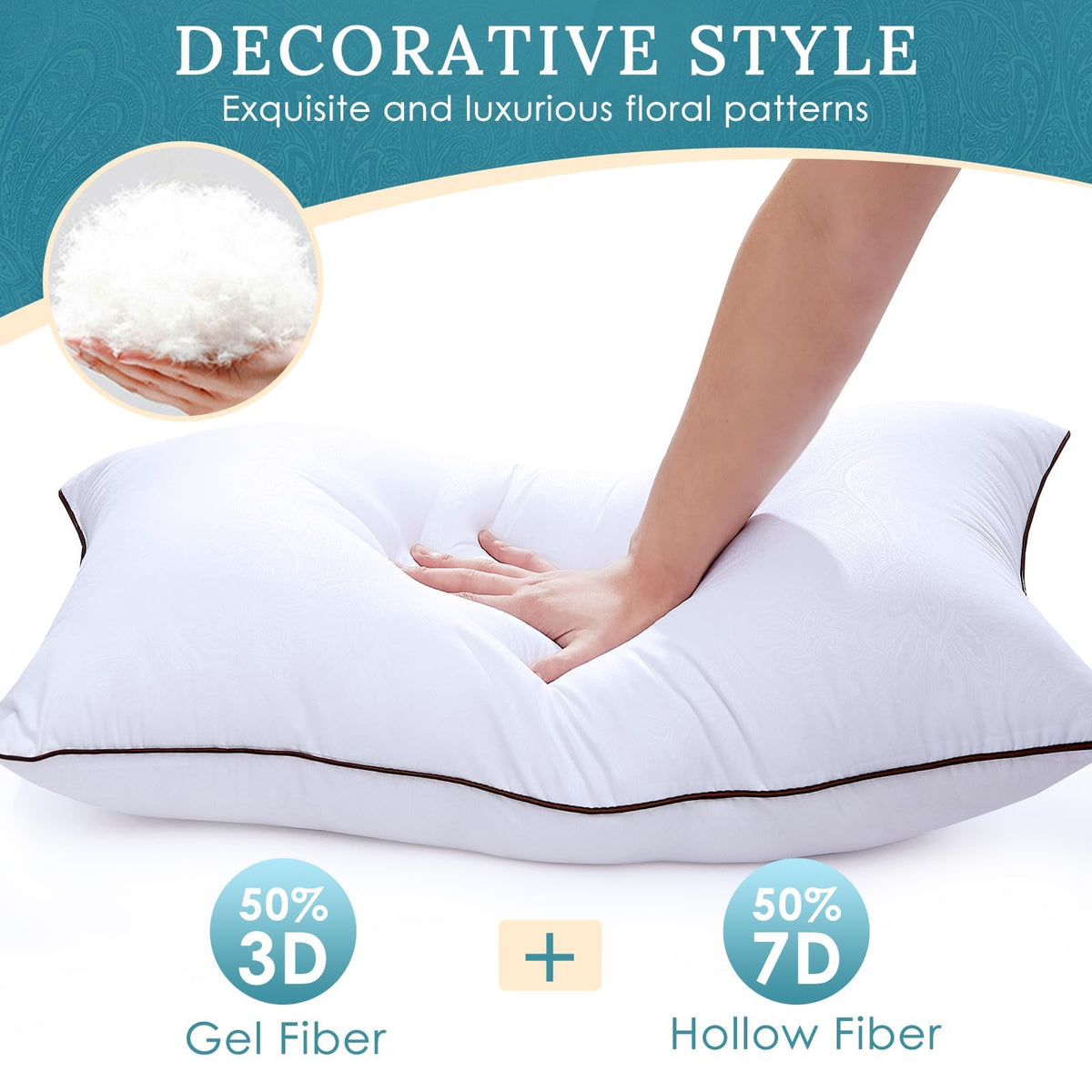King Size Set of 2 Down Alternative Pillows C829