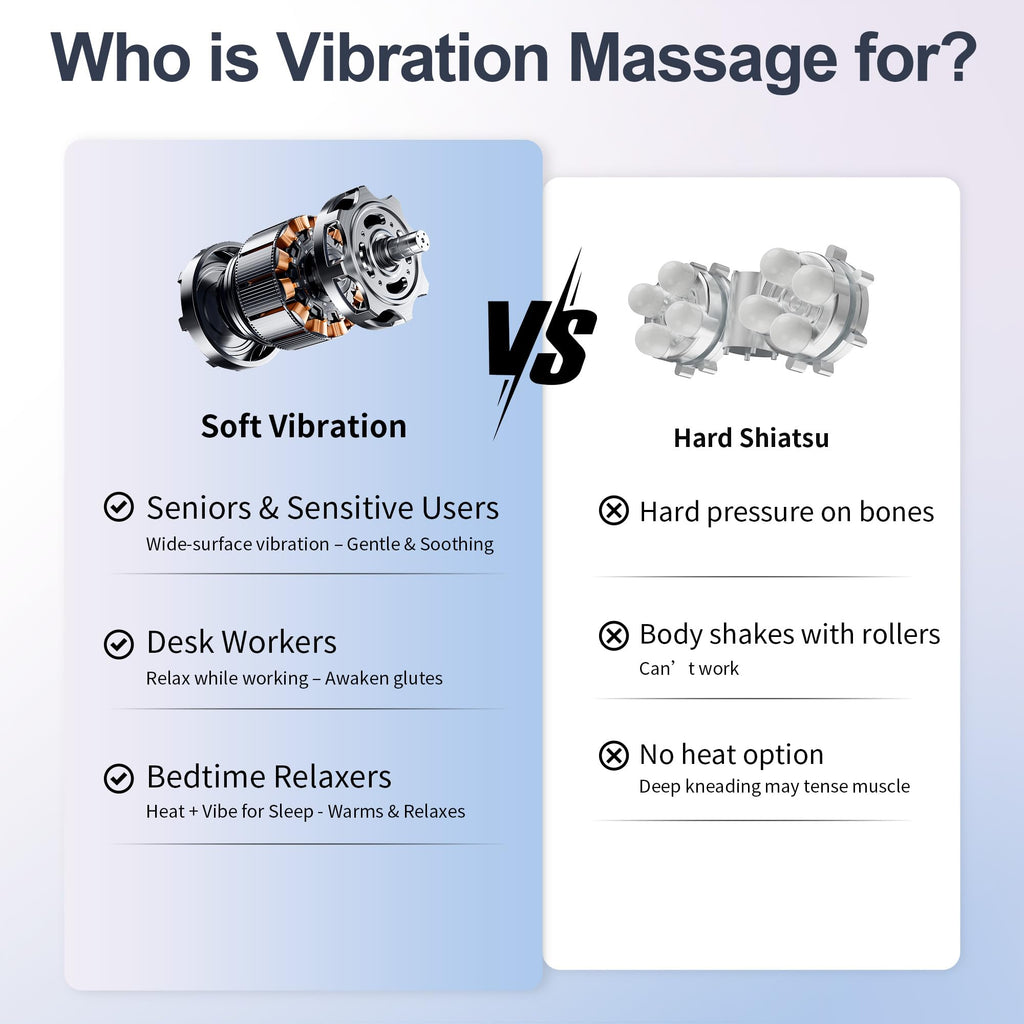 Vibration Back Massager with Heat, 8 Motor Massage Seat Cushion L1928