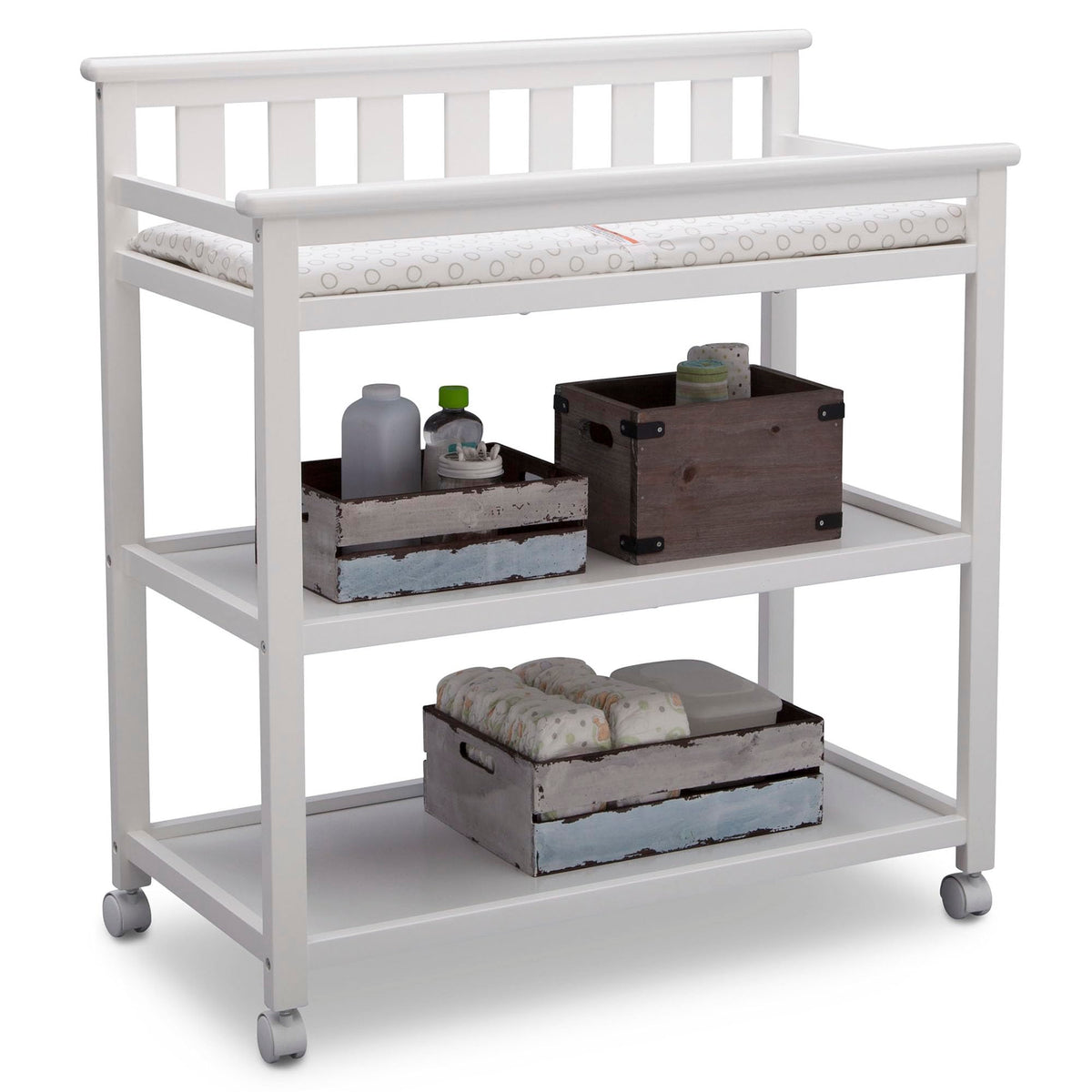 Flat Top Changing Table with Wheels and Changing Pad R991617