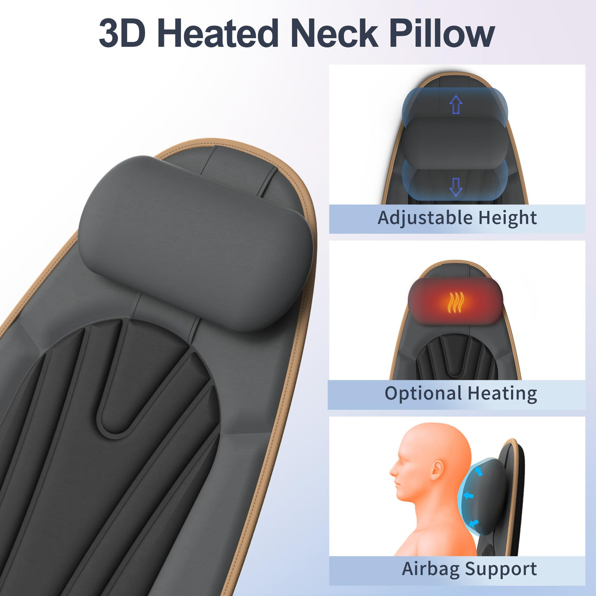Vibration Back Massager with Heat, 8 Motor Massage Seat Cushion L1928