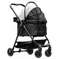 Black Foldable Pet Stroller with Detachable Carrier V668346