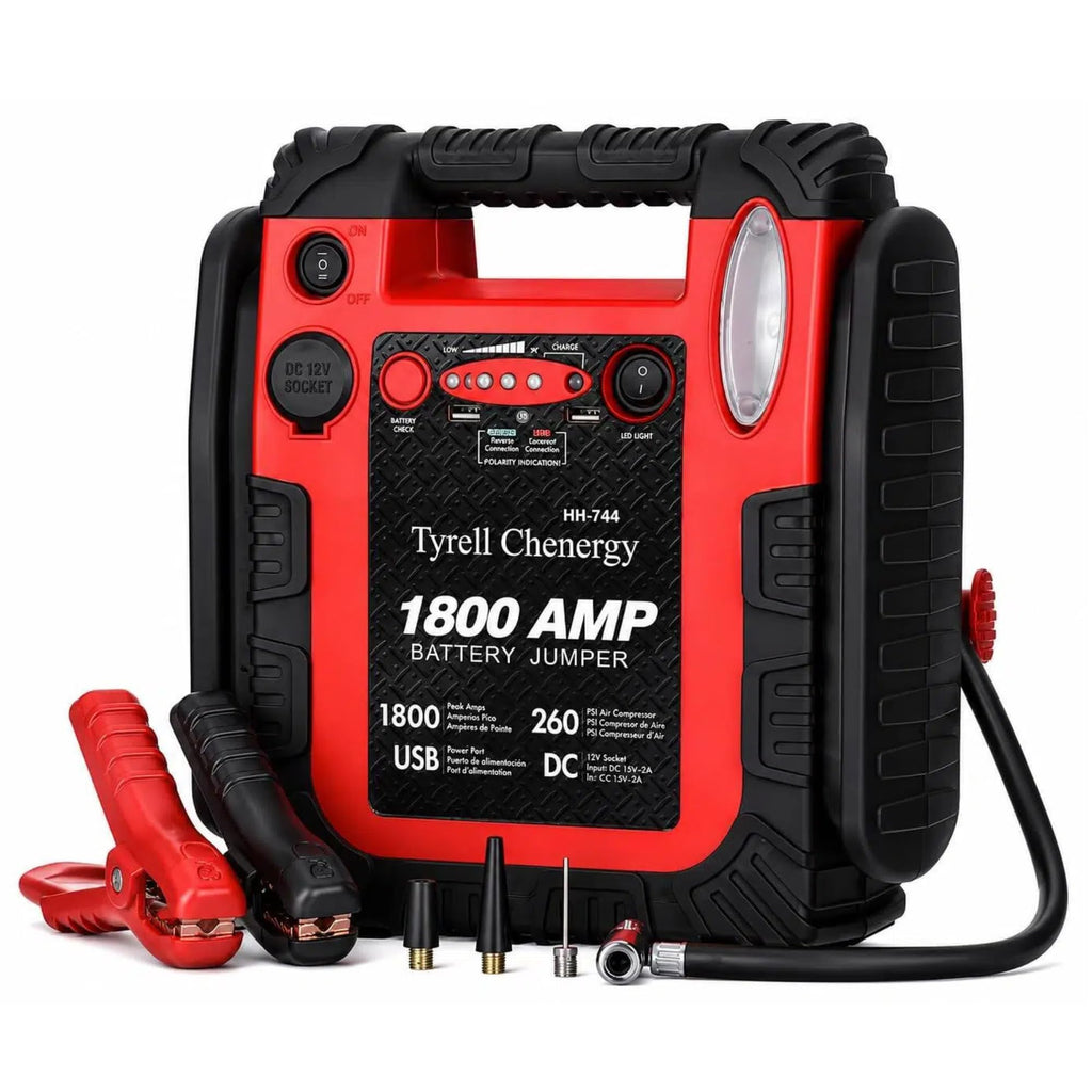 1800A 20000mAh 12V Jump Starter & Portable Air Compressor J7197