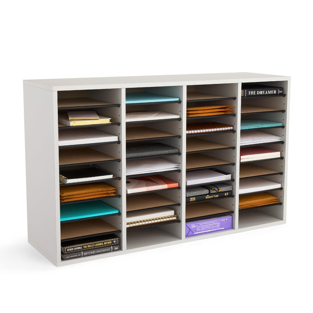 36 Compartments Wood Literature Organizer W1788