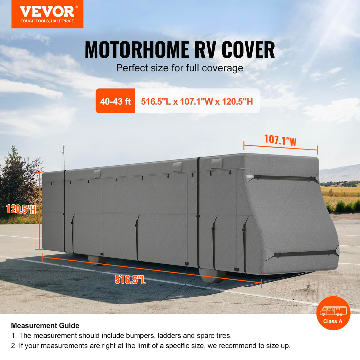 40-43 ft Non-Woven Fabric Waterproof RV Cover with Storage Bag C871