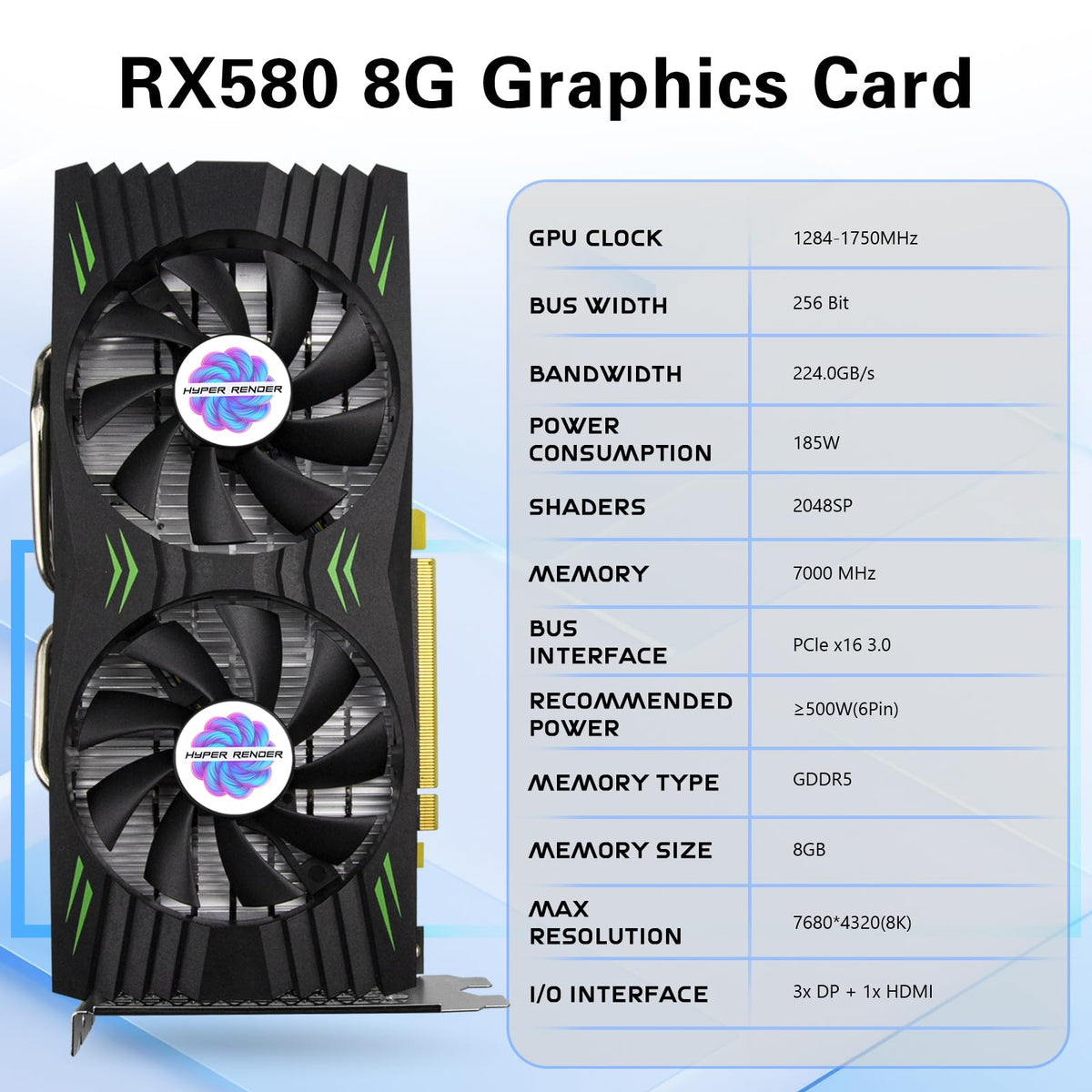 RX 580 8GB GDDR5 256 Bit Graphics Card L4384