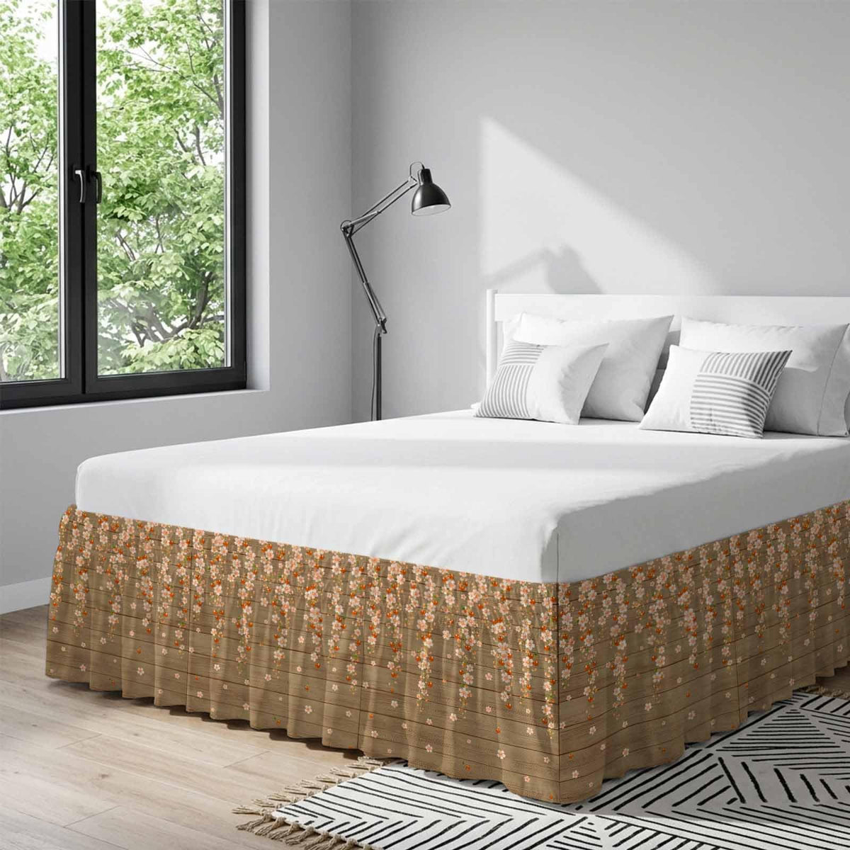 Ruffle Wrap Around Bed Skirt California King 18" Drop H598