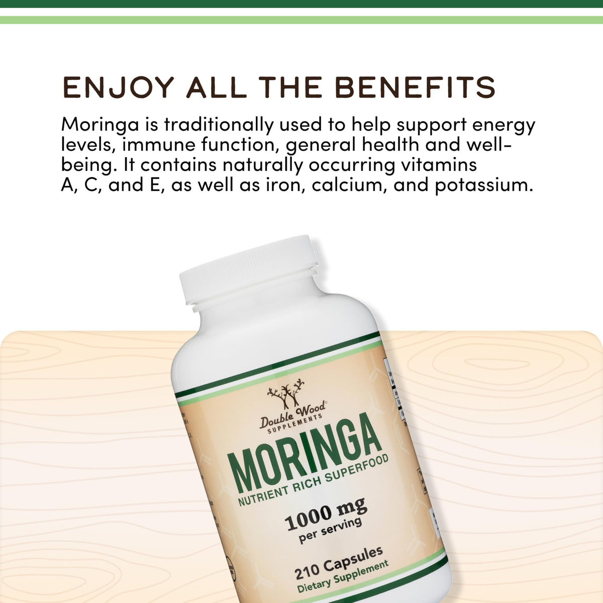 Organic Moringa Leaf 1,000mg 210 Capsules G6259