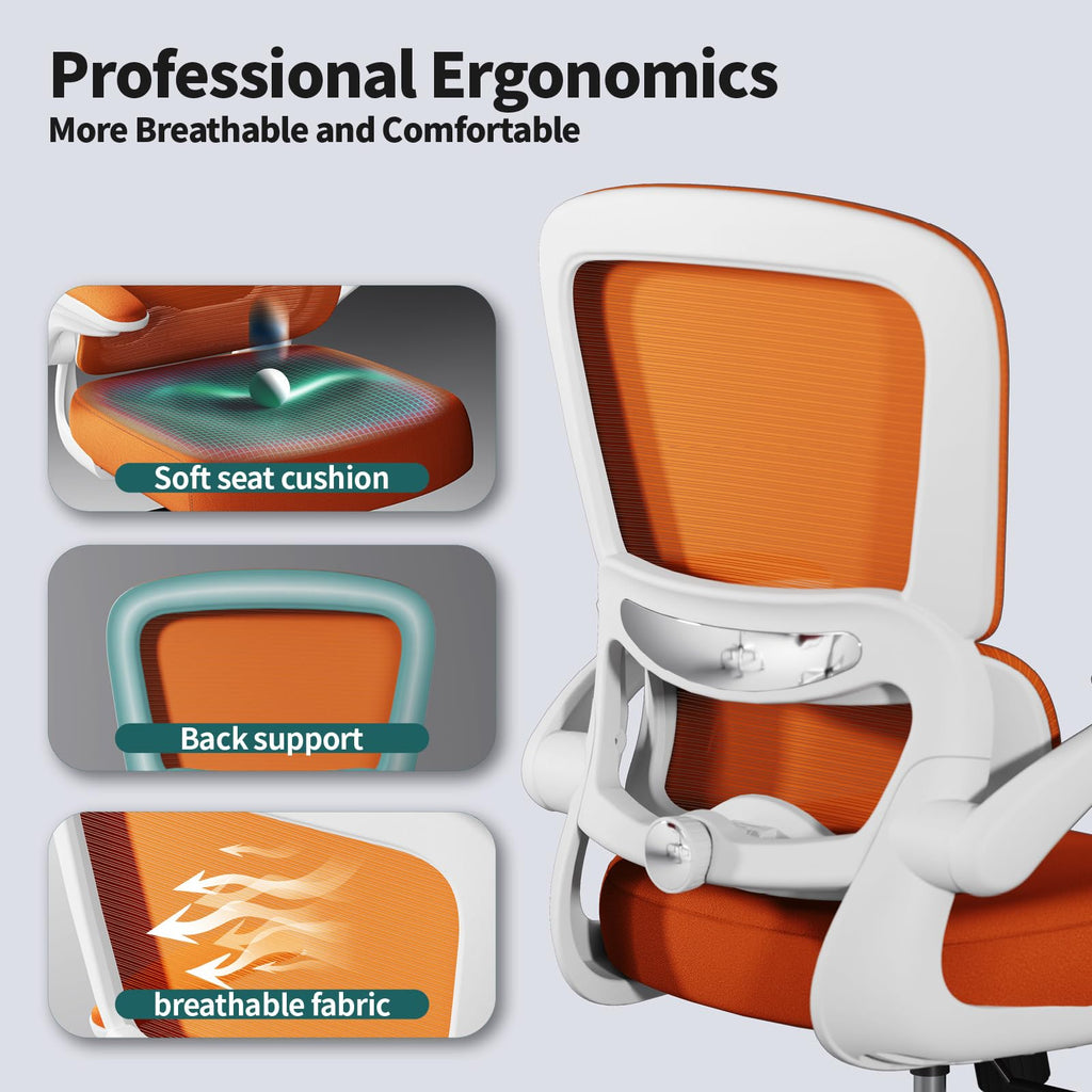 Orange Ergonomic Mesh Office Chair W166