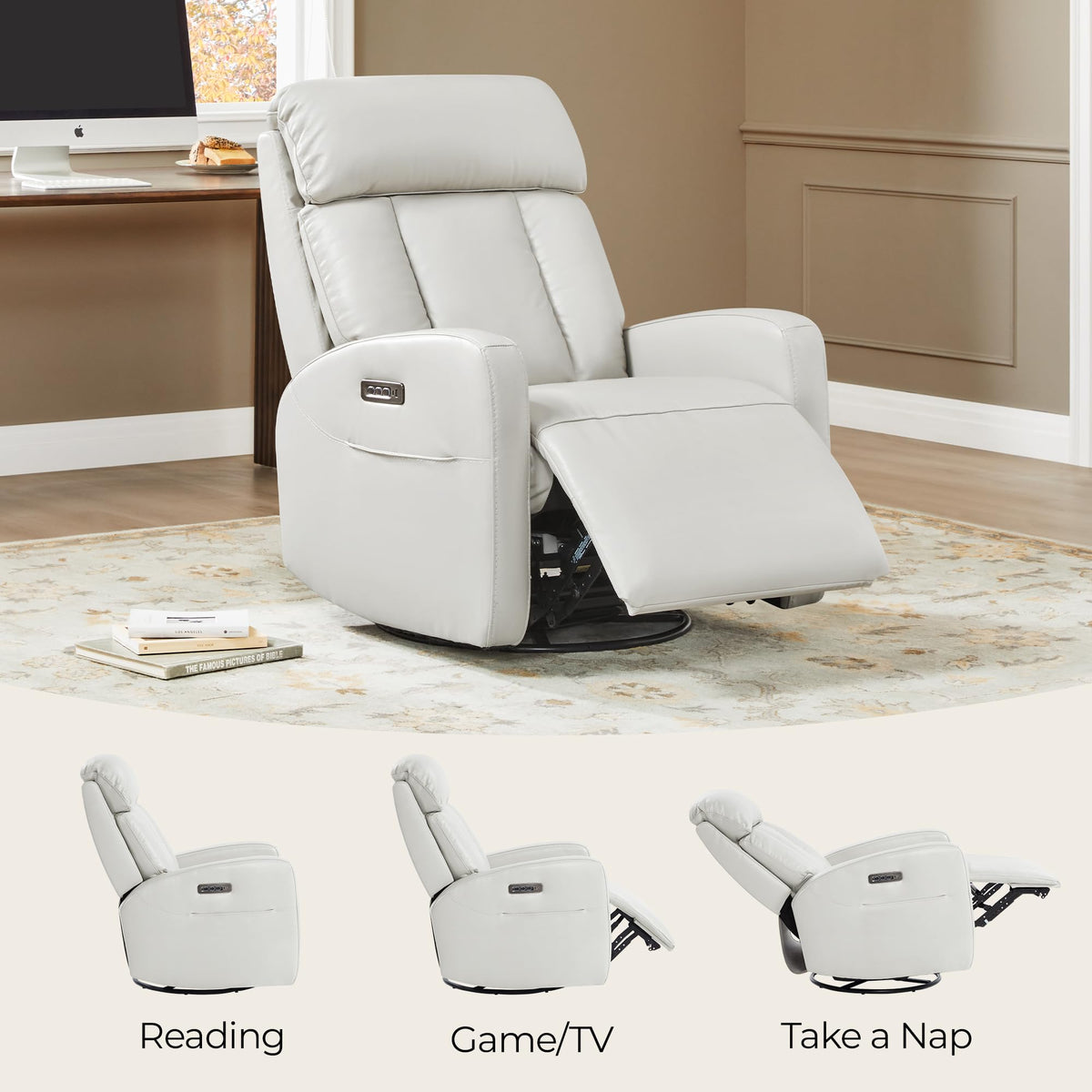 Genuine Leather Power Recliner Chair W5870