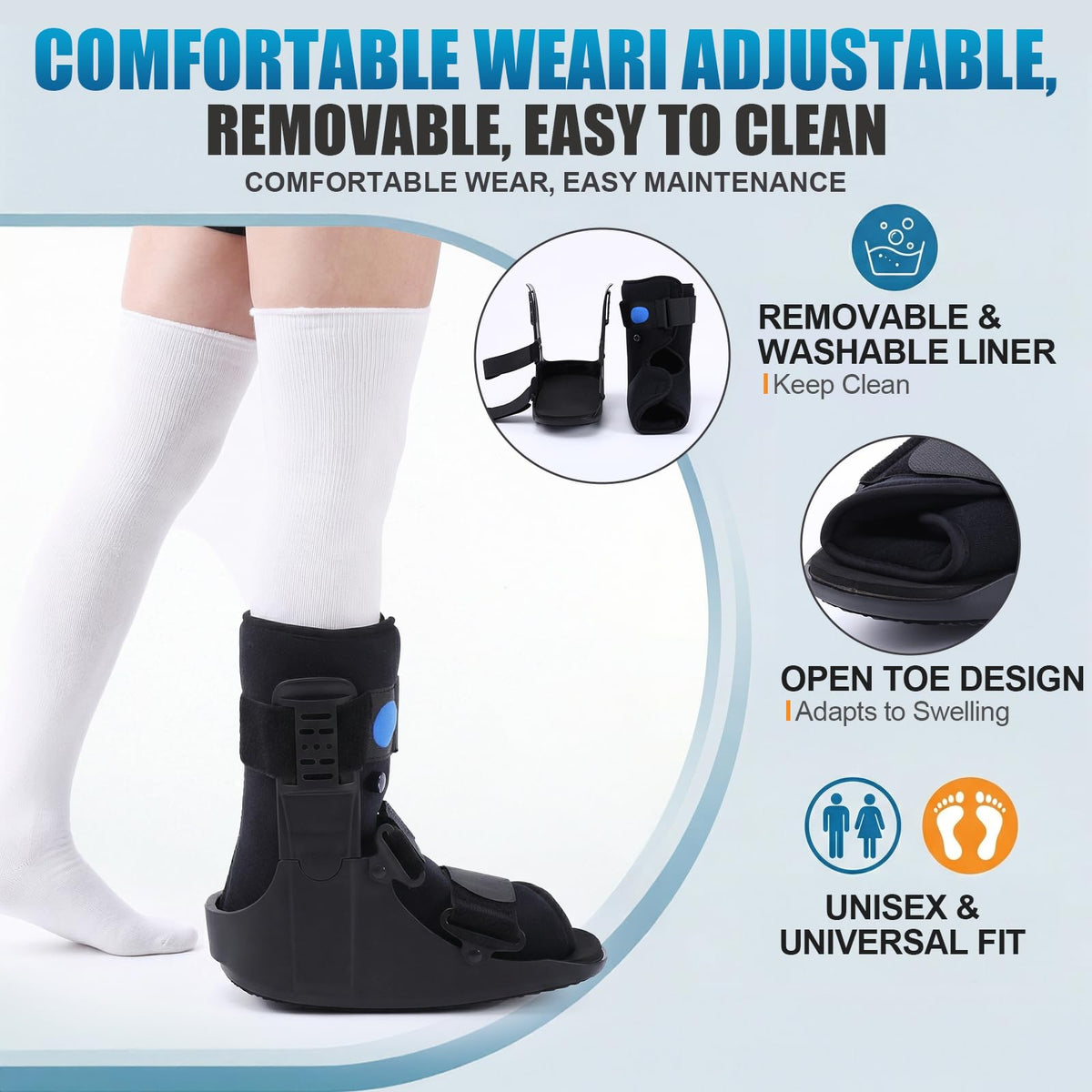 Inflatable Walker Fracture Boot with Replacement Sock Liner (Medium) W534948