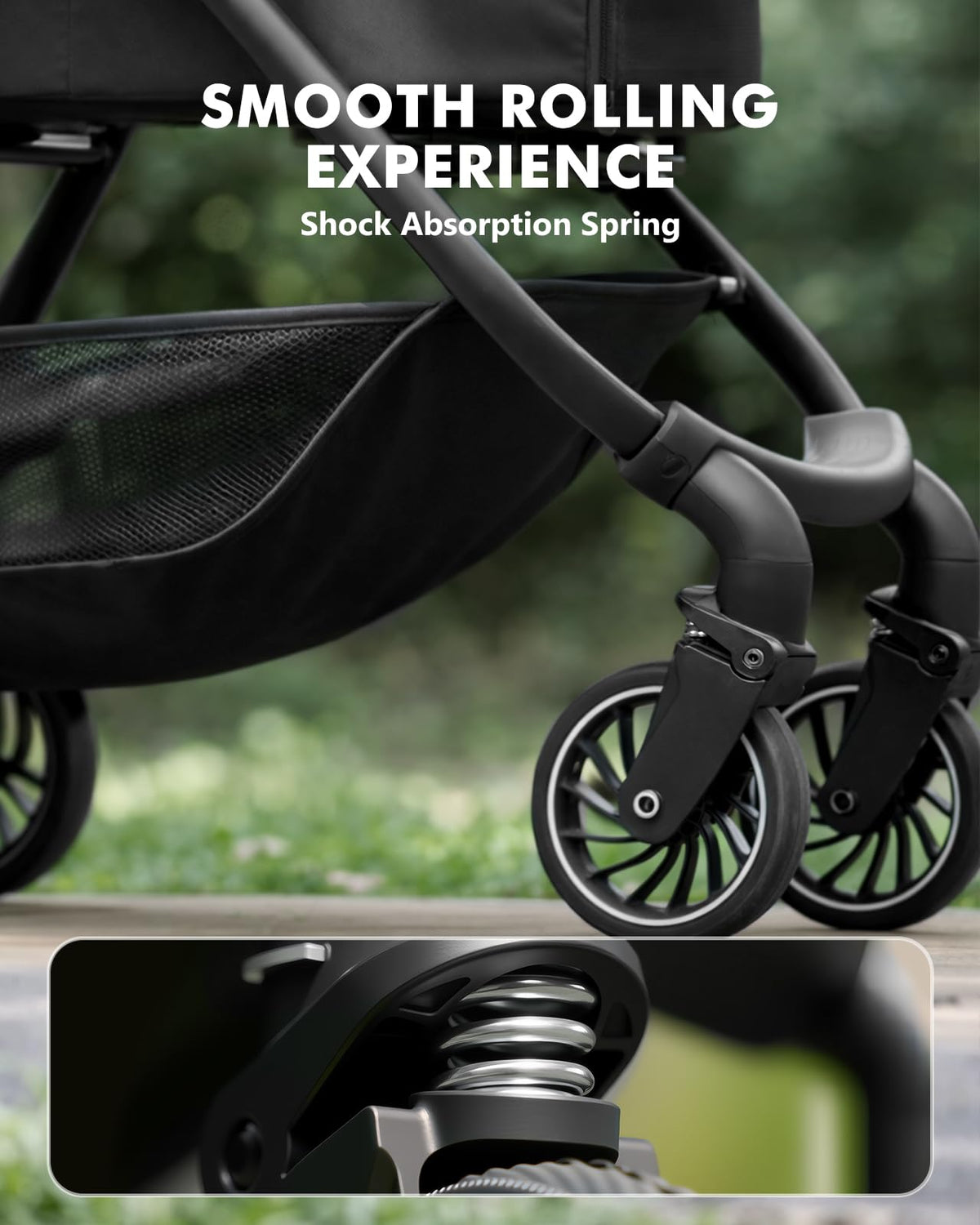 Black Foldable Pet Stroller with Detachable Carrier V668346