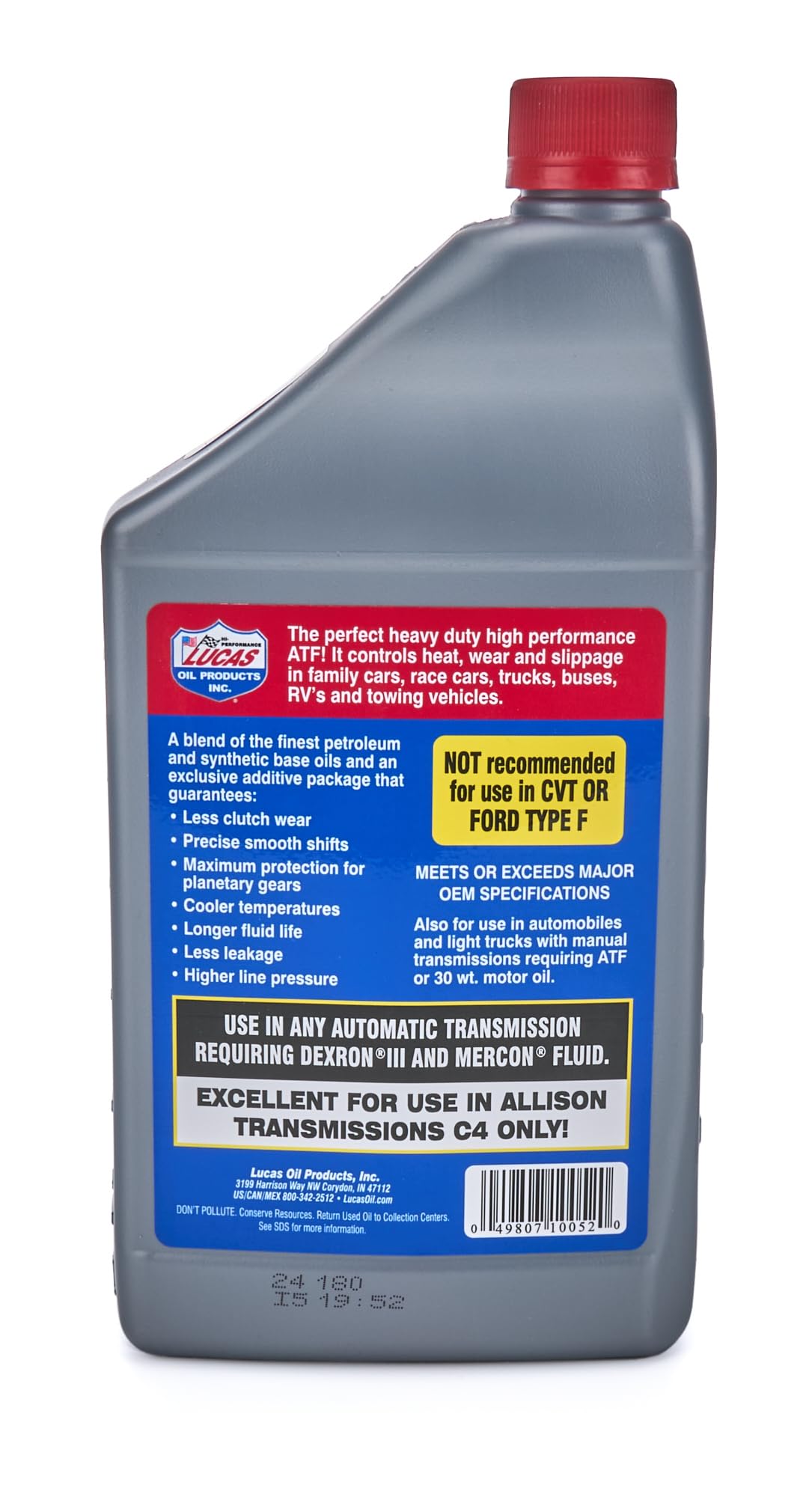 Semi-Synthetic Automatic Transmission Fluid 1 Quart Pack of 6 I26495