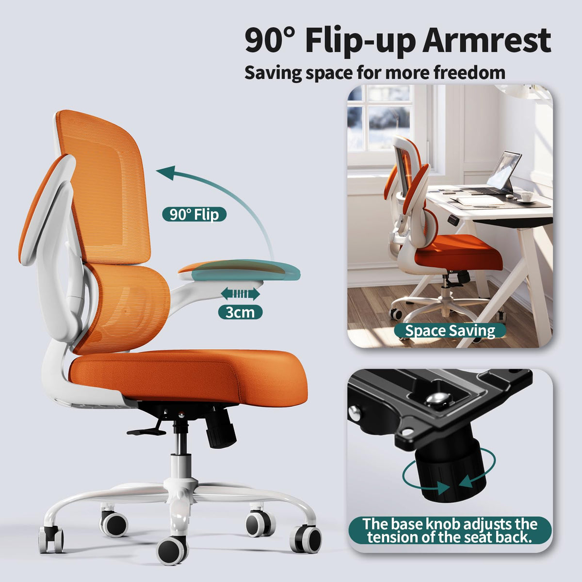 Orange Ergonomic Mesh Office Chair W166