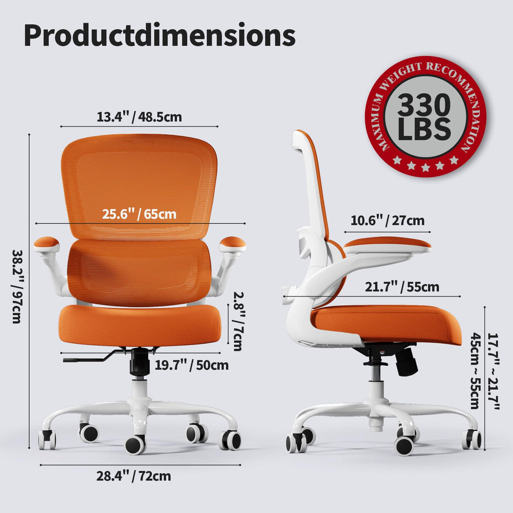 Orange Ergonomic Mesh Office Chair W166
