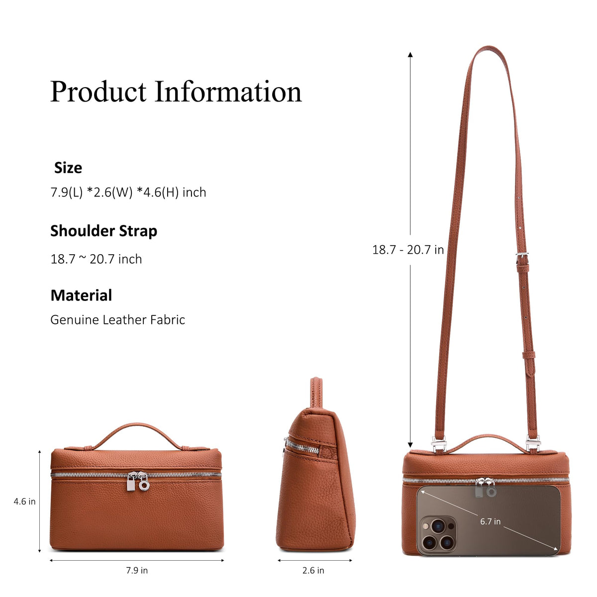 Small Genuine Leather Top-Handle Bag Y5939