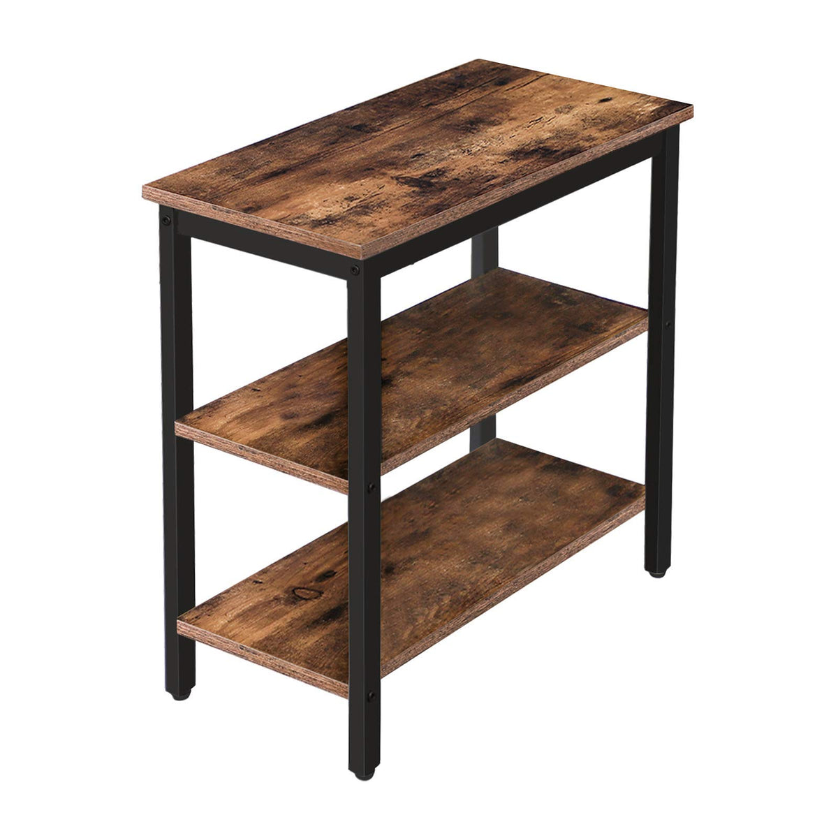 Rustic Brown and Black 3-Tier End Table I867