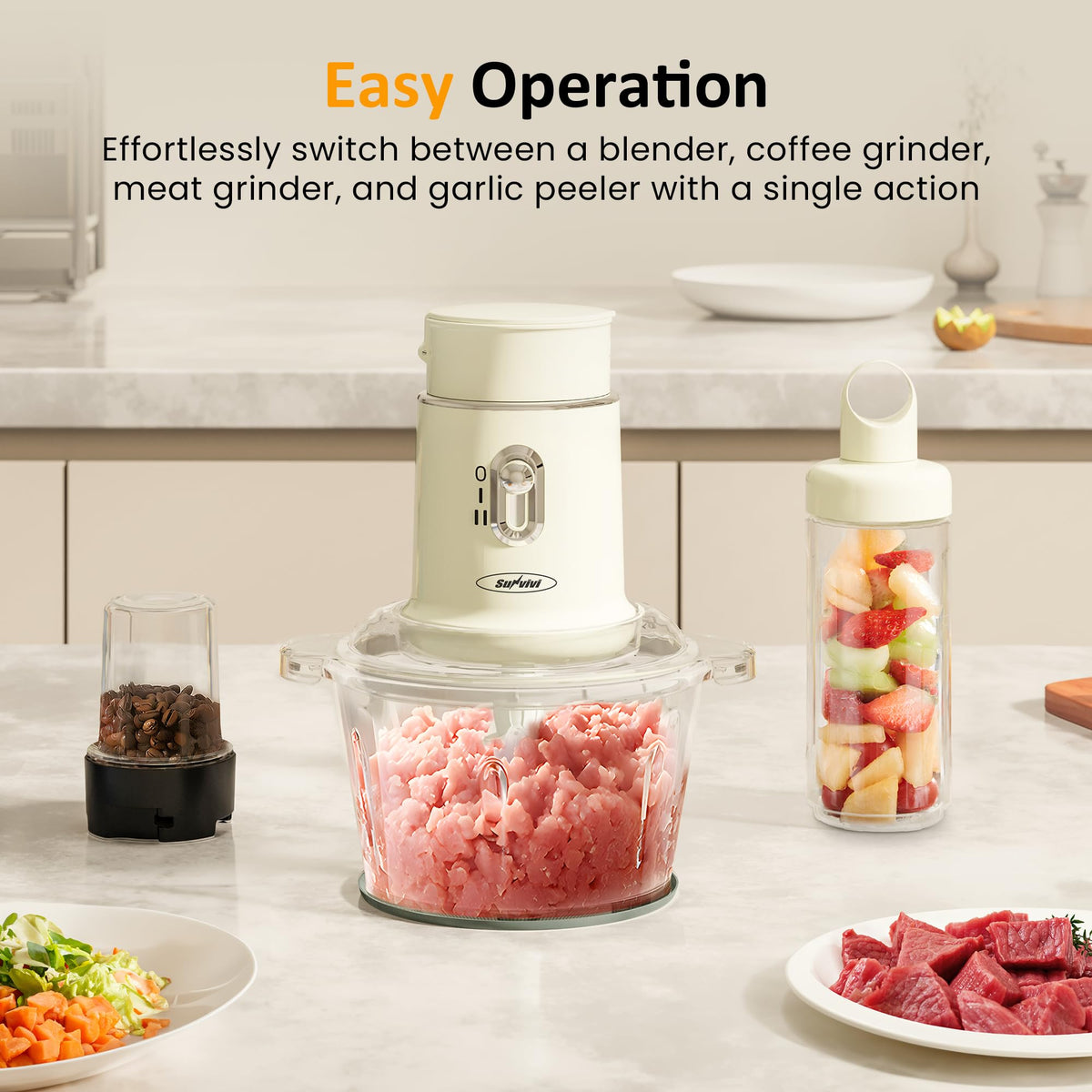 4-in-1 Electric Food Chopper & Small Food Processor I6662