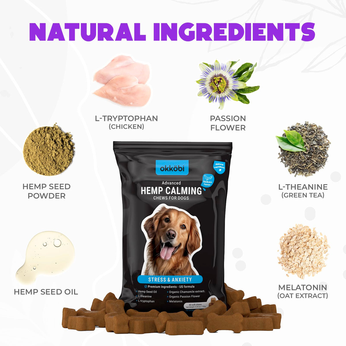 Chicken Flavor 60 Count Calming Chews for Dogs T356873