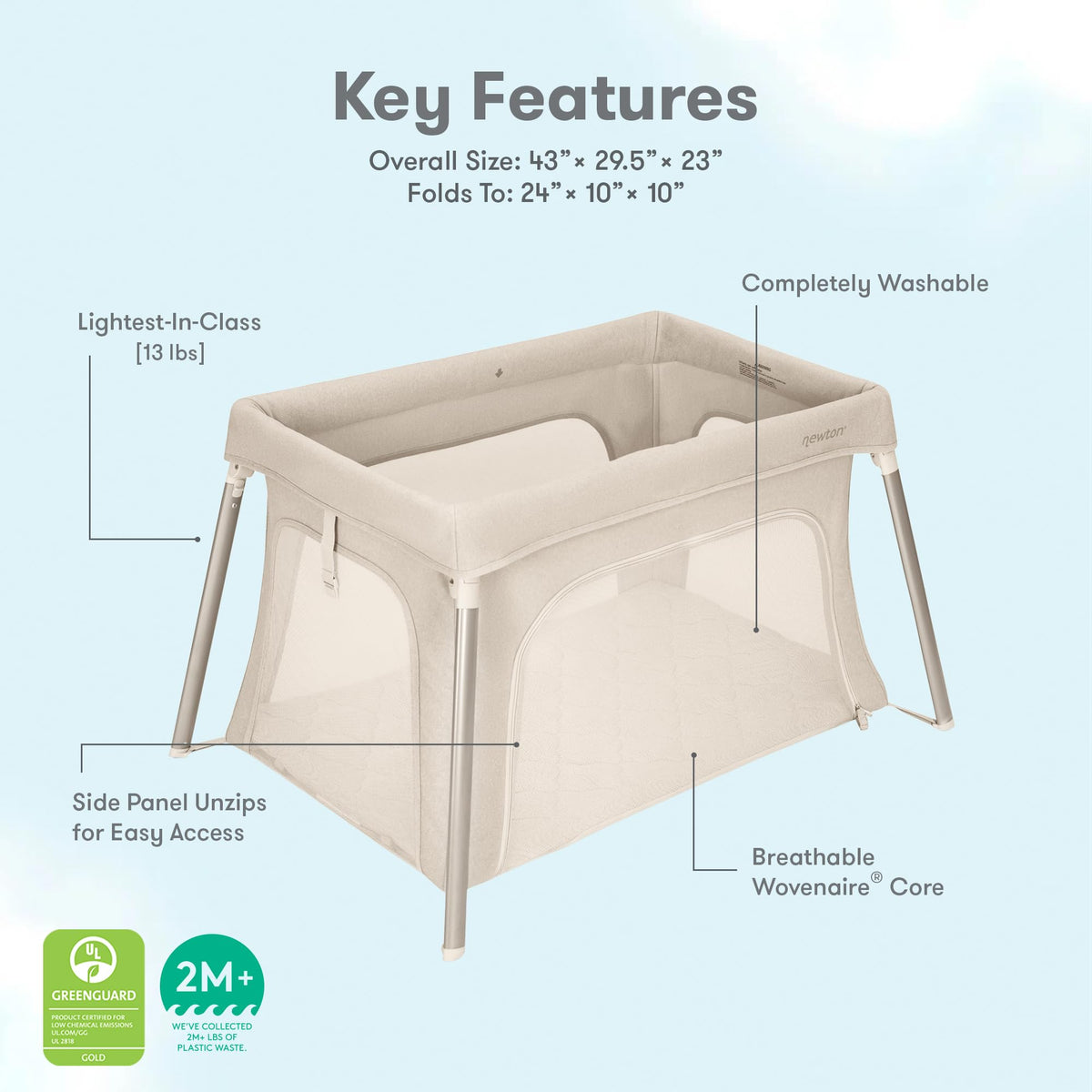 Compact Travel Crib & Play Yard V11205