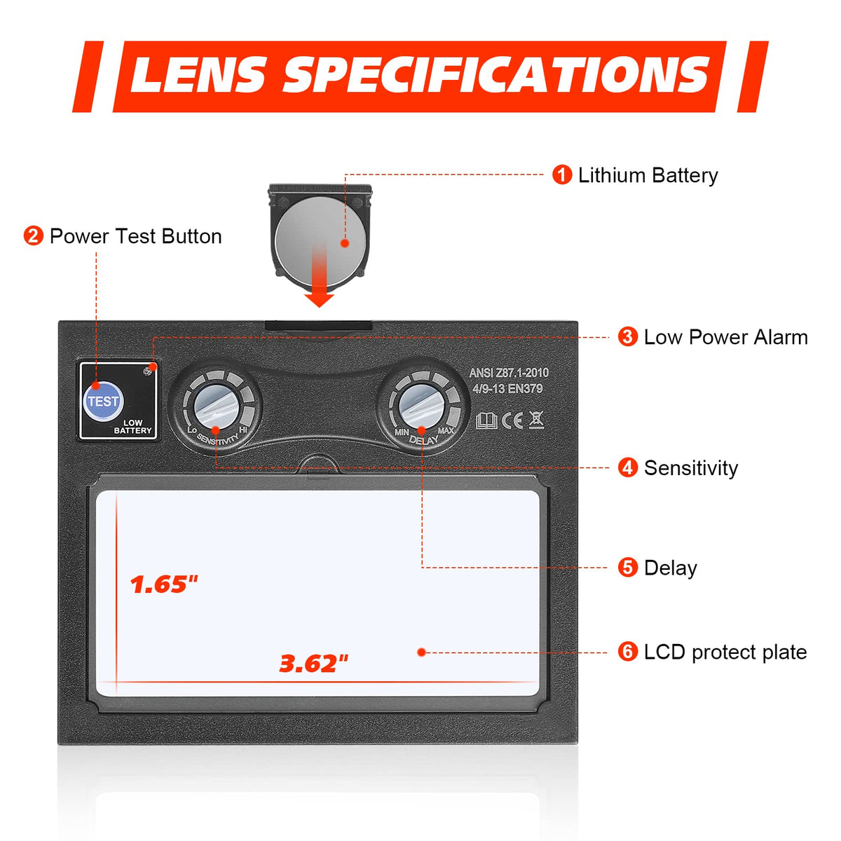 Auto Darkening Welding Lens S789