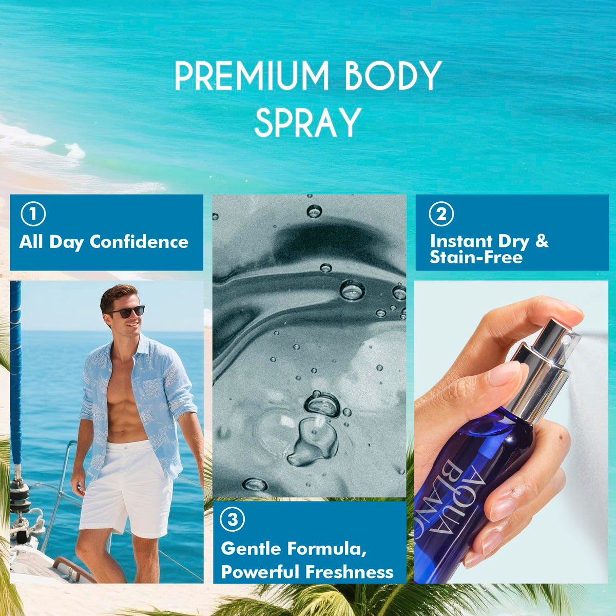 Travel Size Body Spray 3-Pack Set 2.1 Fl Oz Y30492