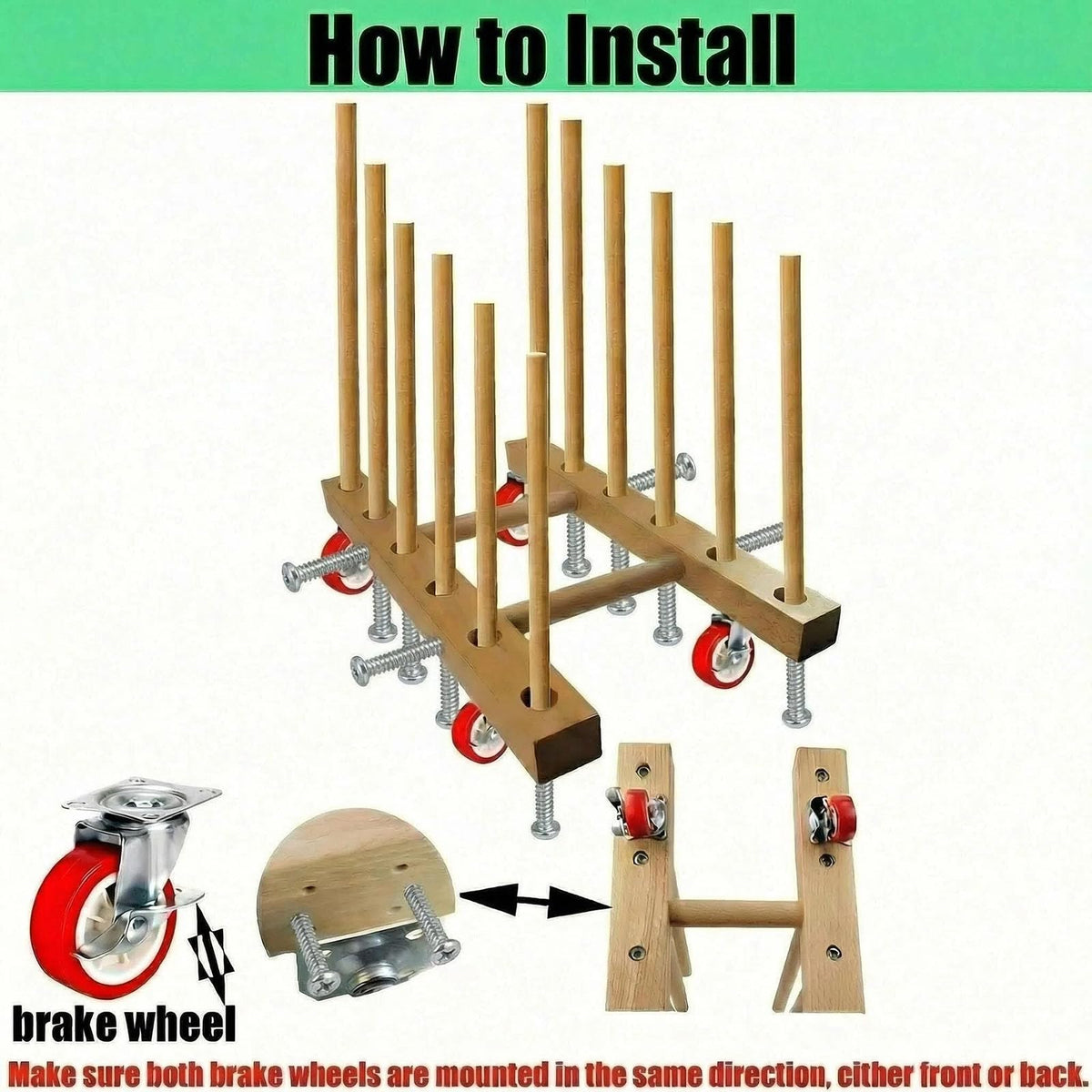 Artwork Storage Rack with Brake Caster Wheels 12in X865