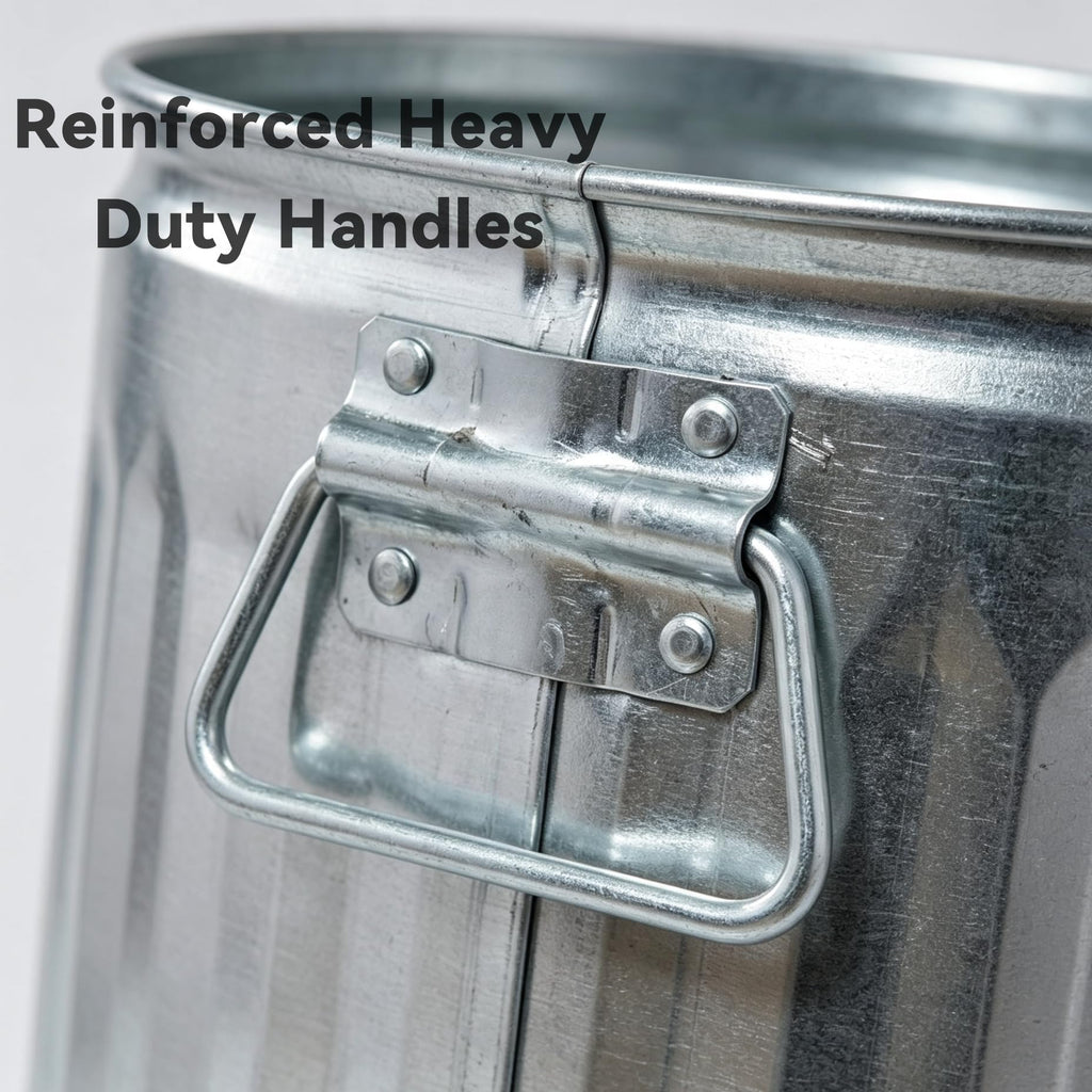 31 Gallon Heavy Duty Galvanized Metal Trash Can with Lid Y6728
