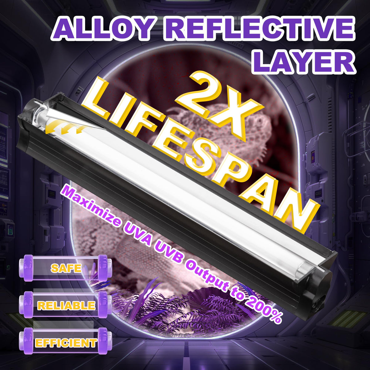 8W T5 HO UVB Fluorescent Light Fixture Combo Kit J70892