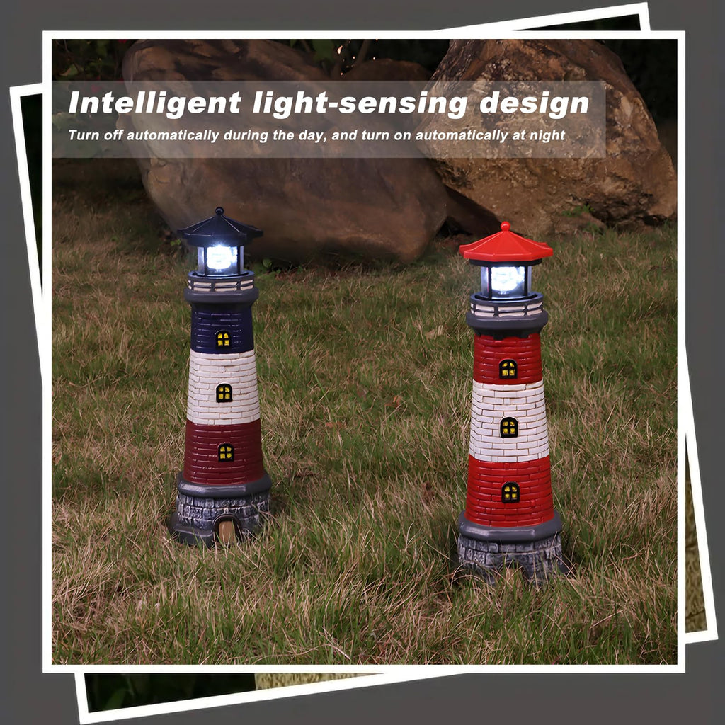 Solar Lighthouse Outdoor Garden Statue S9336